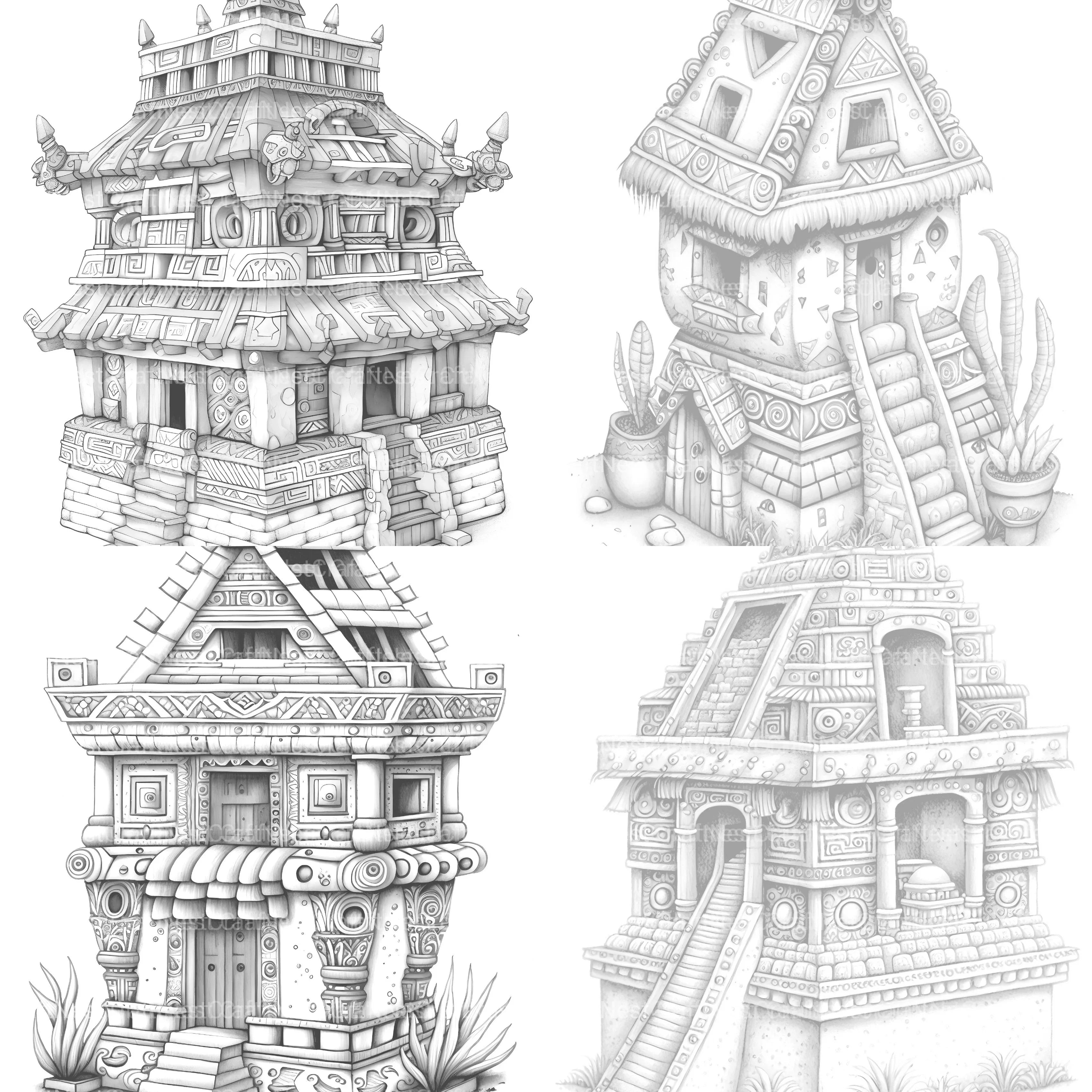 Castle Tiny House Coloring Book - CraftNest - Digital Crafting and Art