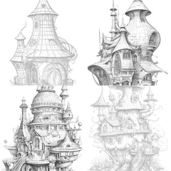 Futuristic Fairy House Coloring Book - CraftNest - Digital Crafting and Art