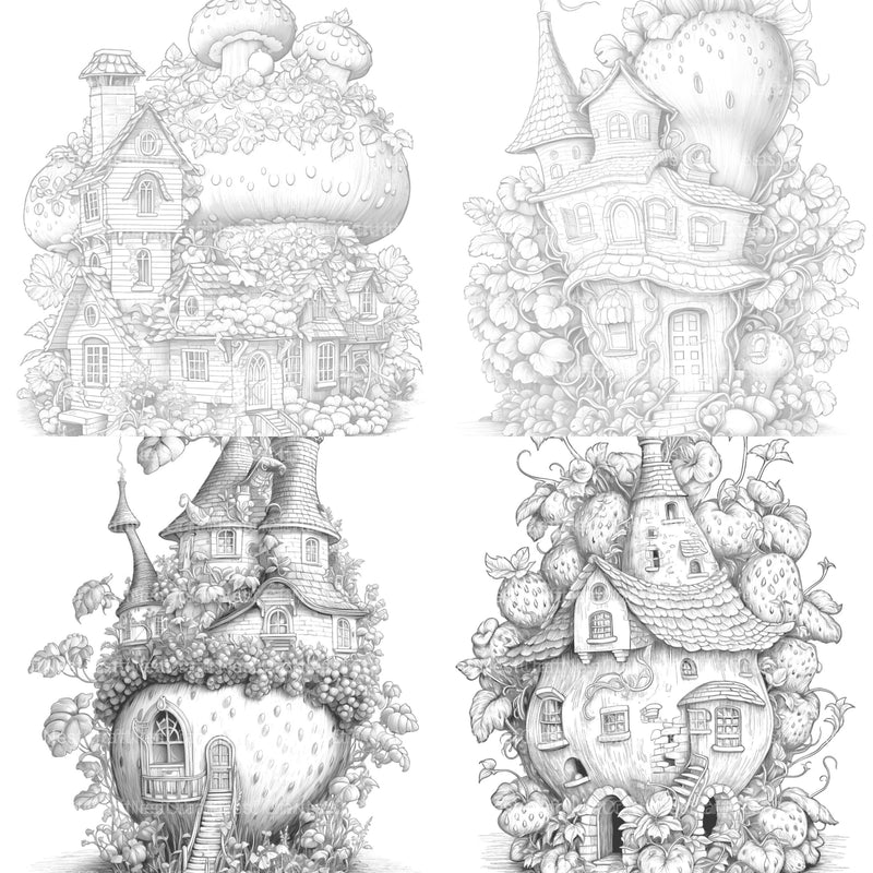 Strawberry Fairy House Coloring Book - CraftNest - Digital Crafting and Art