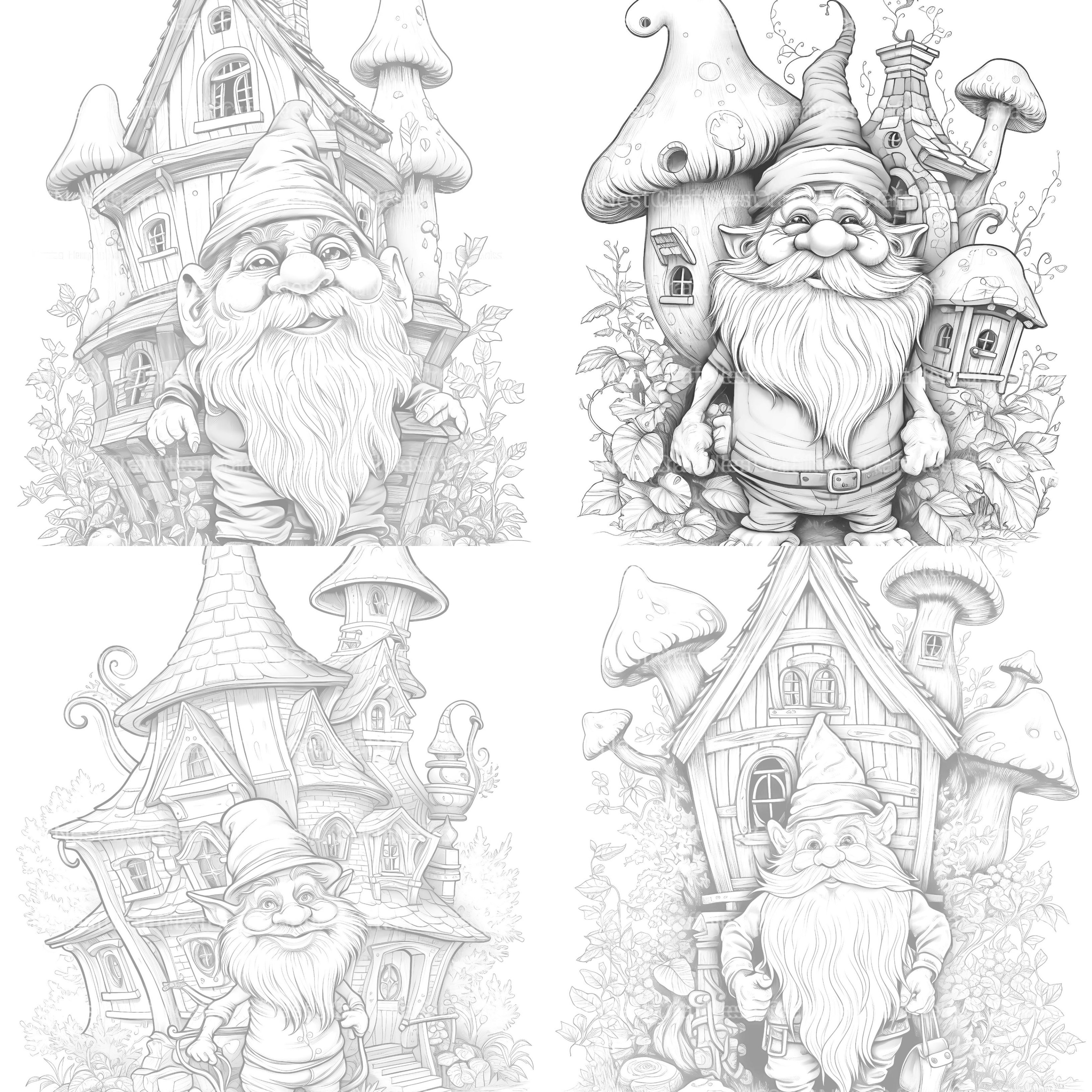 Gnome Coloring Book 2 - CraftNest - Digital Crafting and Art