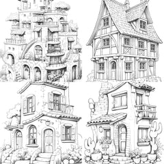 Mixed Tiny House Coloring Book - CraftNest - Digital Crafting and Art