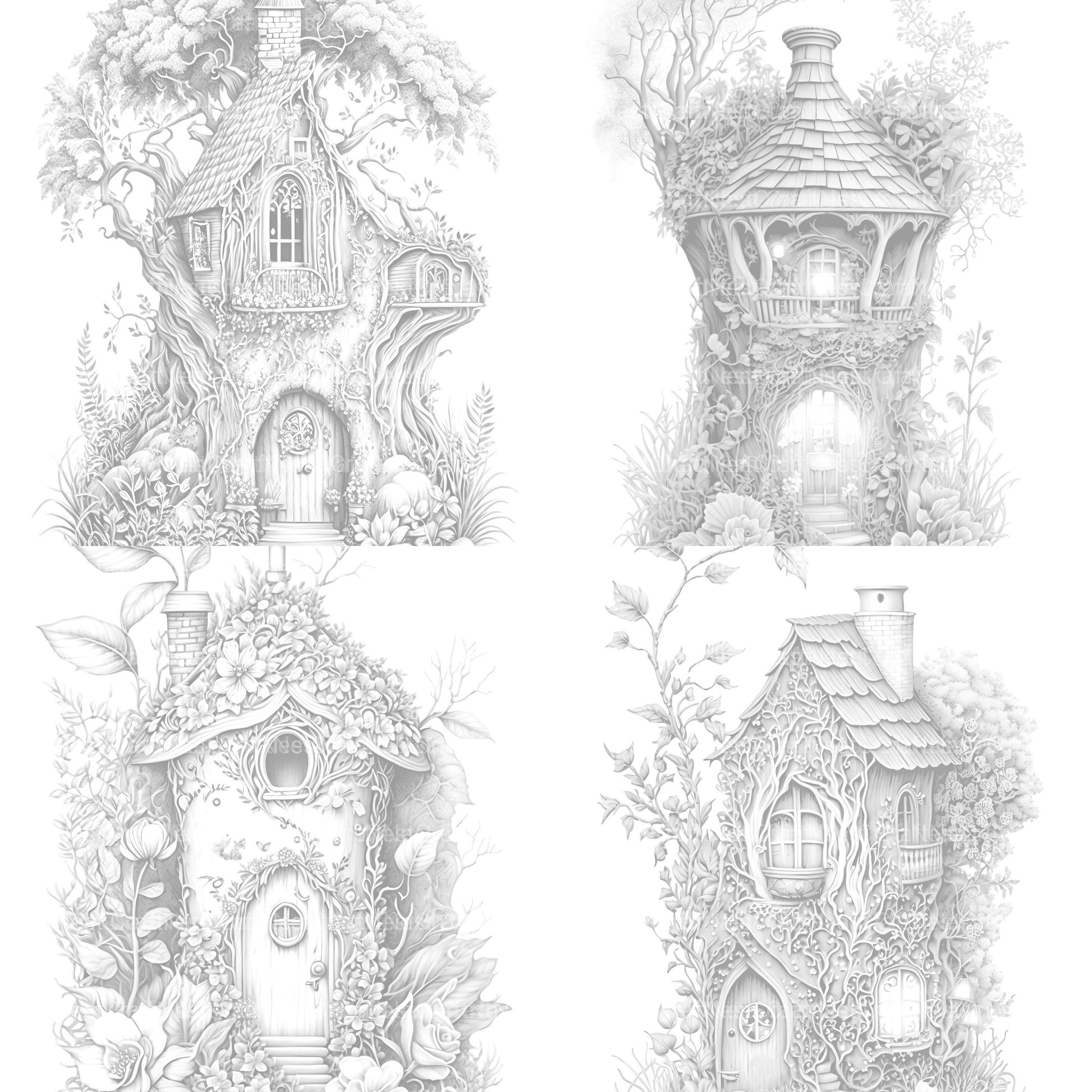 Secret Garden Fairy House Coloring Book - CraftNest - Digital Crafting and Art