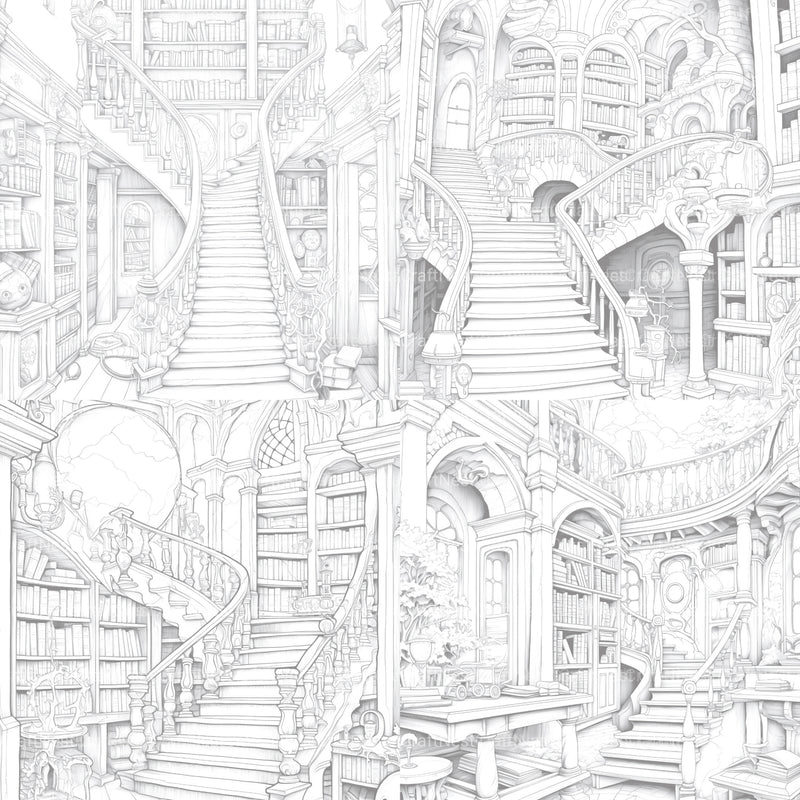 Enchanted Library Coloring Book - CraftNest - Digital Crafting and Art