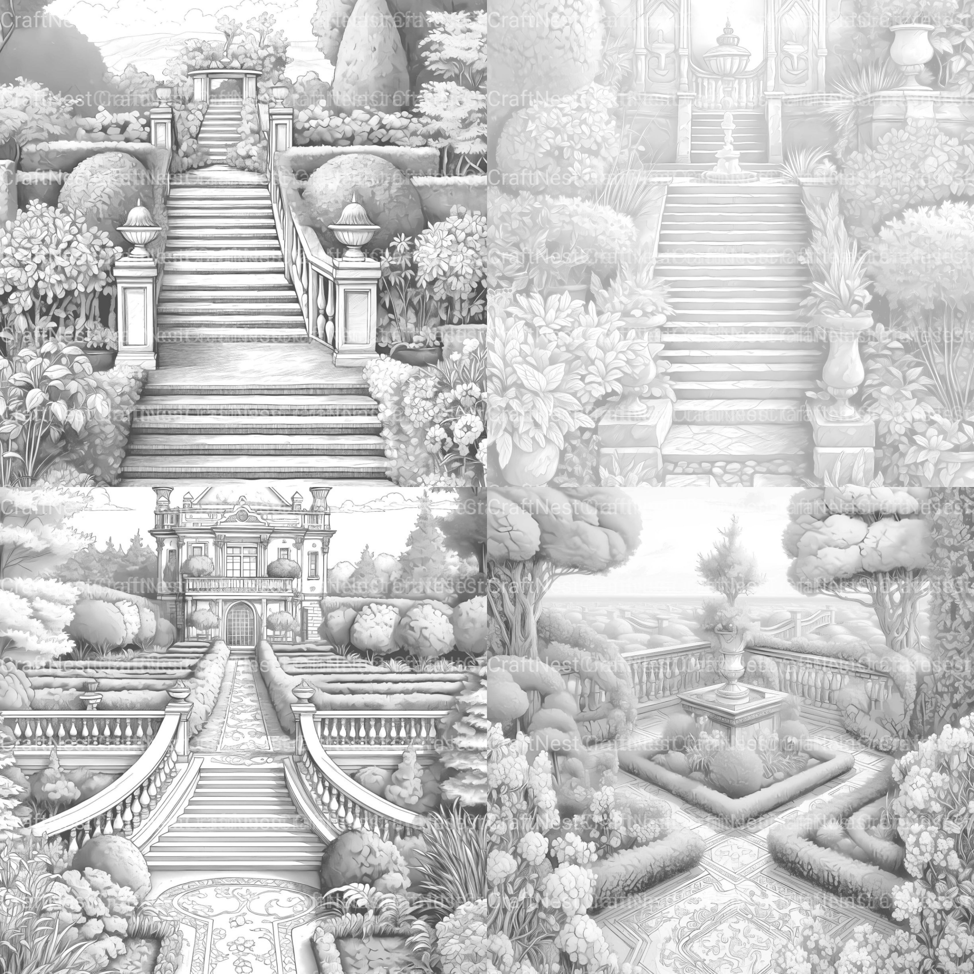 Formal Garden Coloring Book - CraftNest - Digital Crafting and Art