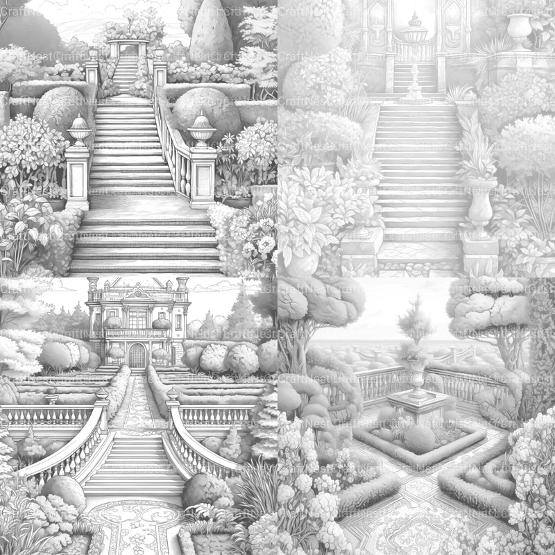 Formal Garden Coloring Book - CraftNest - Digital Crafting and Art
