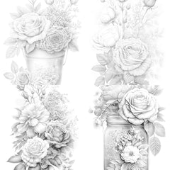 Rose Flower Coloring Book - CraftNest - Digital Crafting and Art
