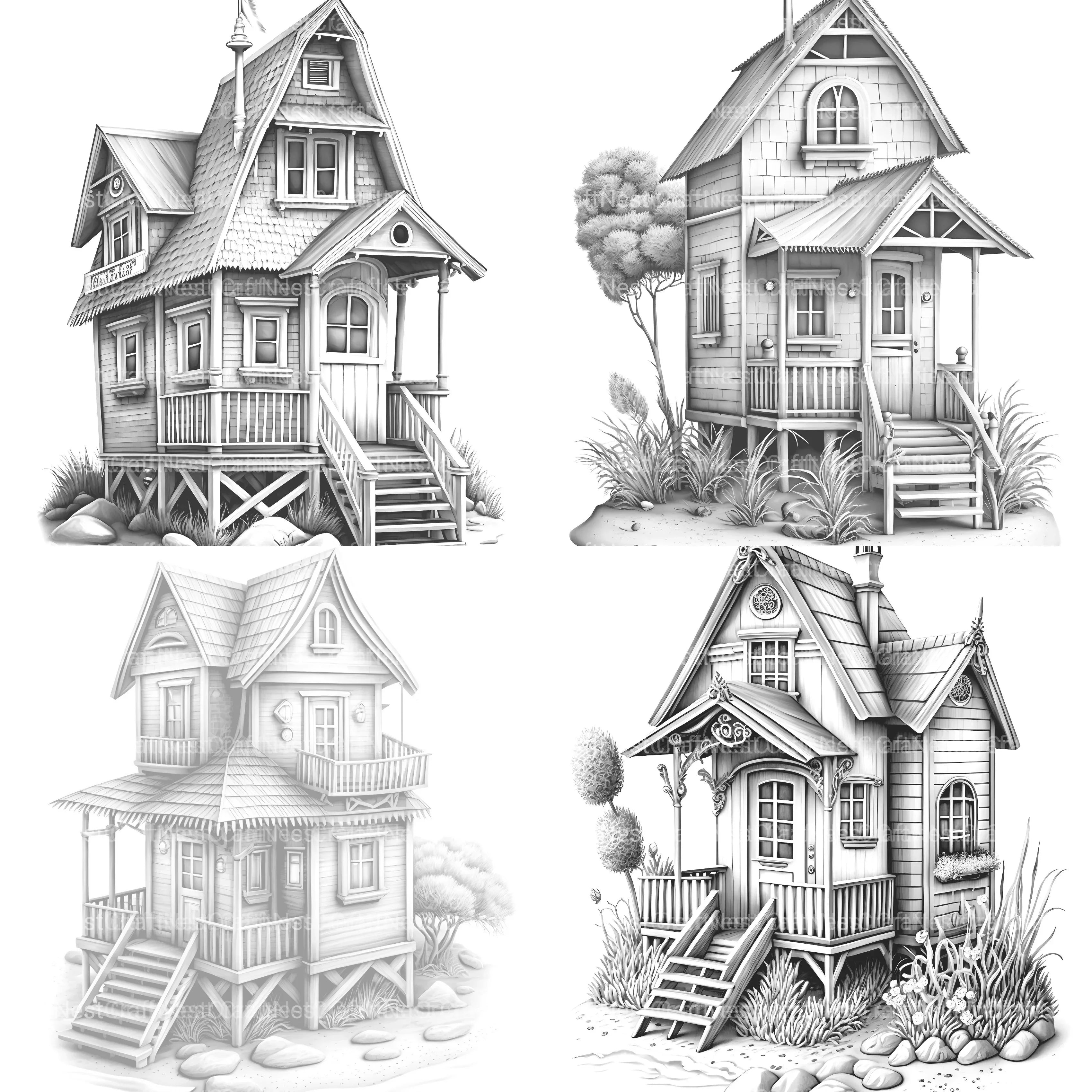 Beach House Coloring Book - CraftNest - Digital Crafting and Art