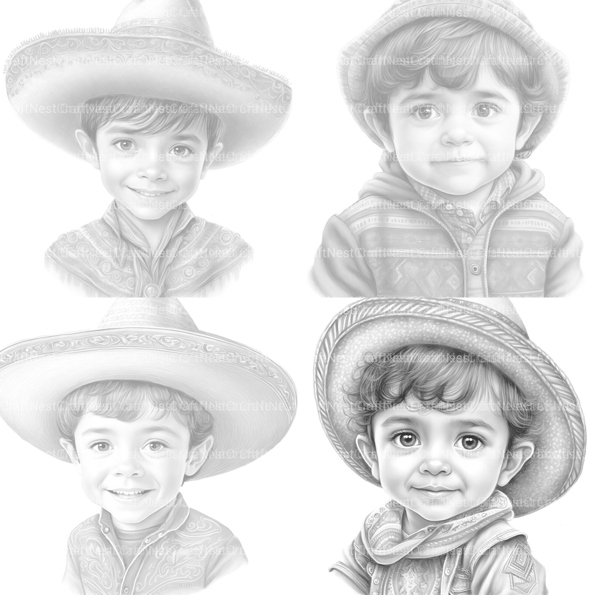 Cute Mexican Boy Coloring Book - CraftNest - Digital Crafting and Art