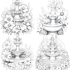 Blooming Fountain Coloring Book - CraftNest - Digital Crafting and Art