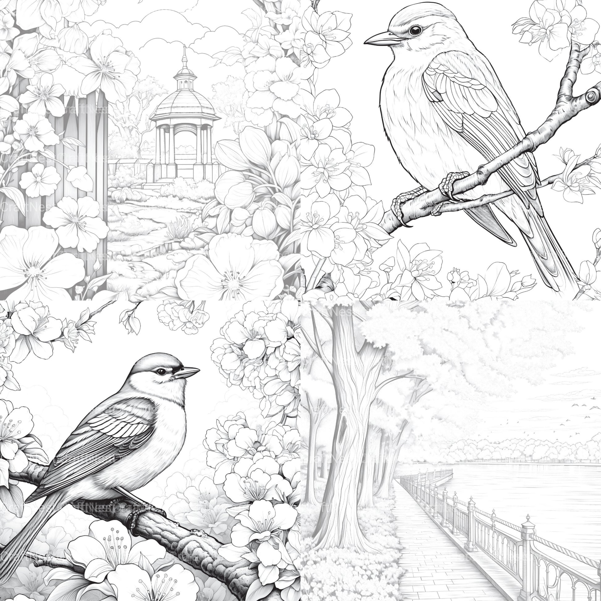 Springtime Garden Coloring Book - CraftNest - Digital Crafting and Art