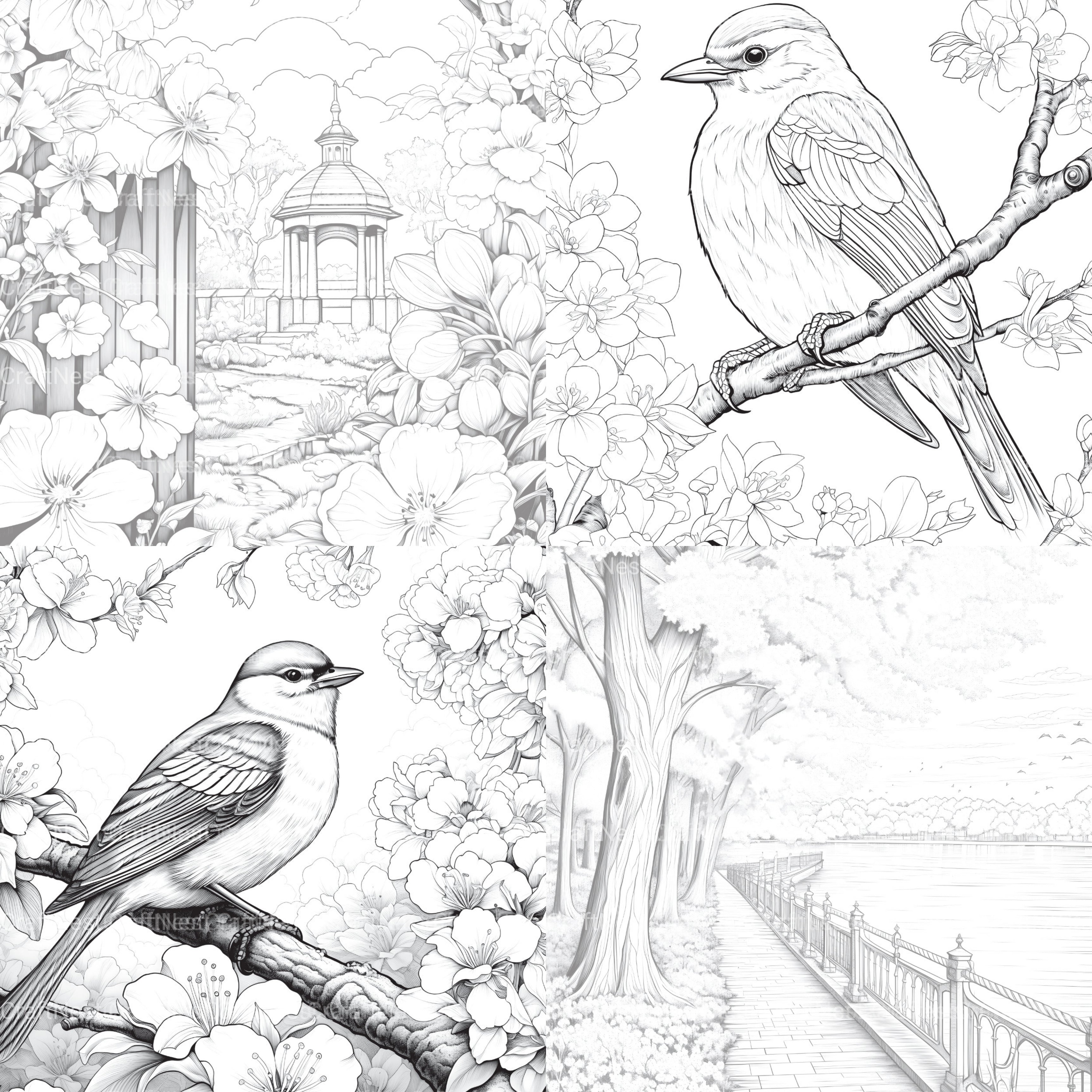 Springtime Garden Coloring Book - CraftNest - Digital Crafting and Art