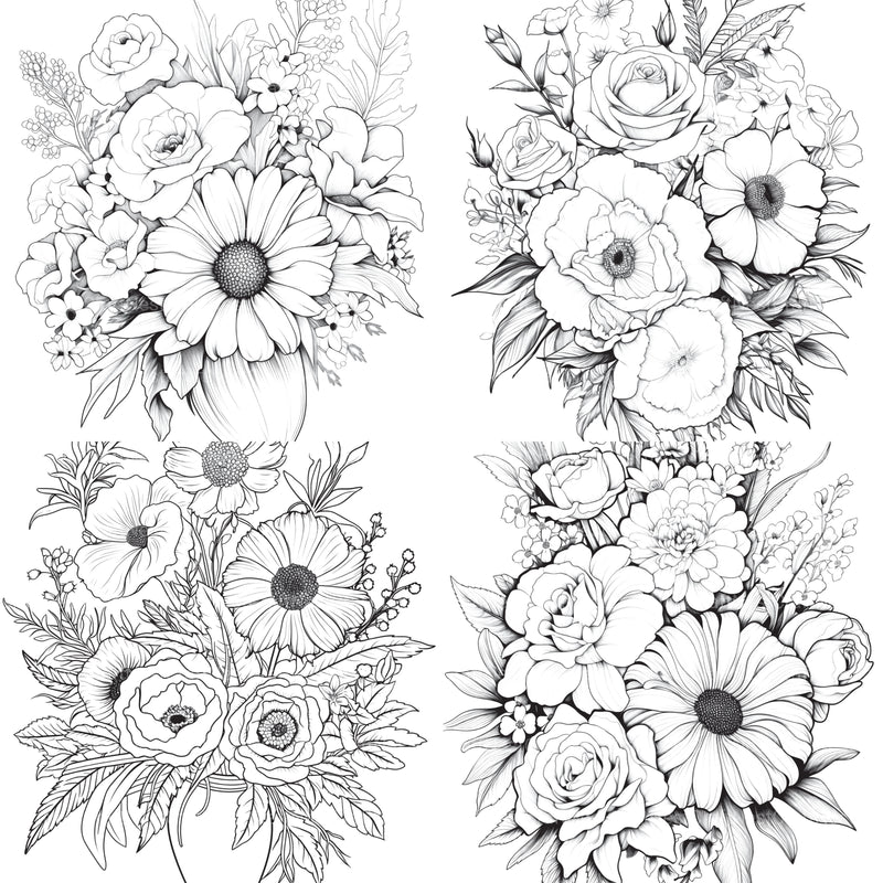 Flower Coloring Book 2 - CraftNest - Digital Crafting and Art