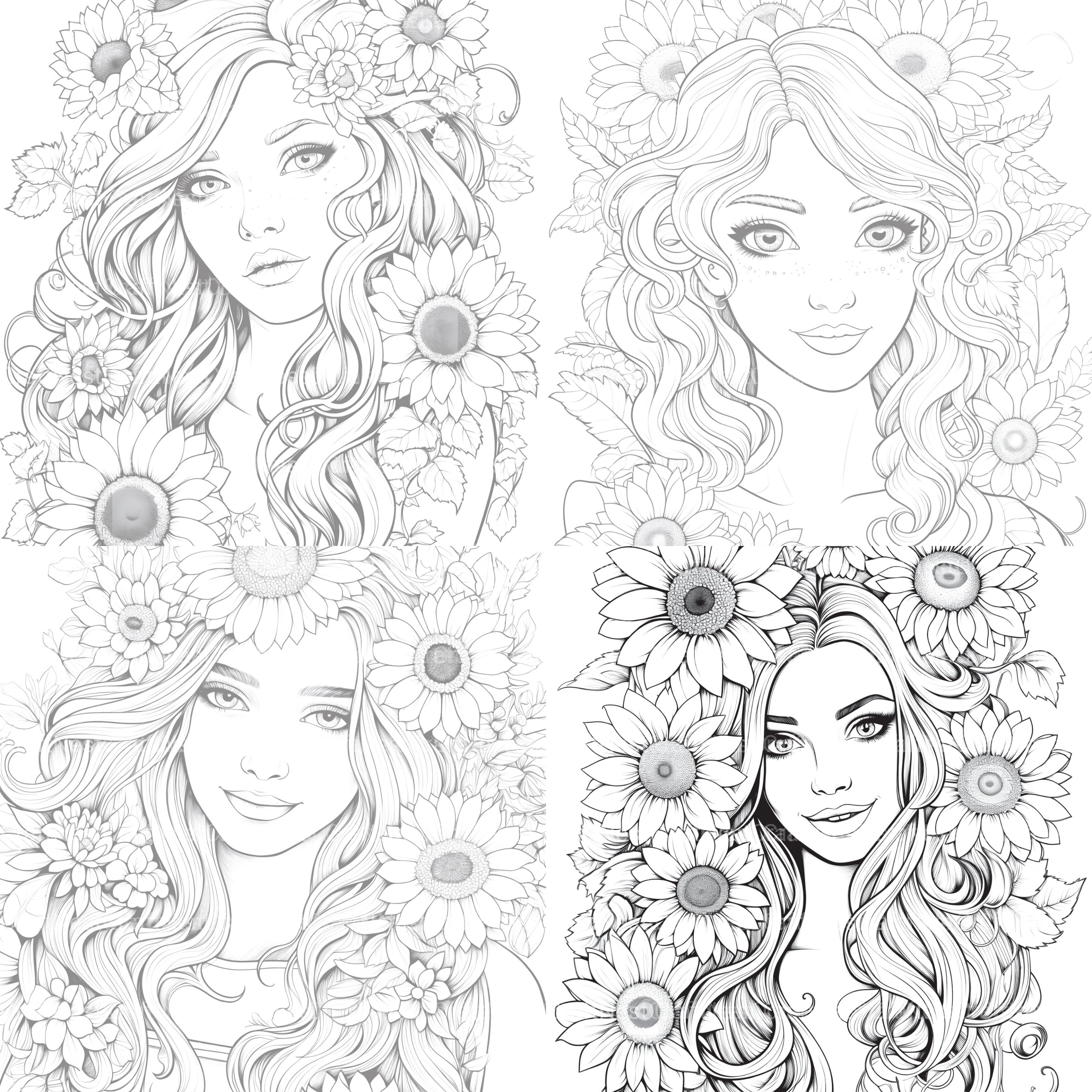 Venetian Carnival Woman Coloring Book - CraftNest - Digital Crafting and Art