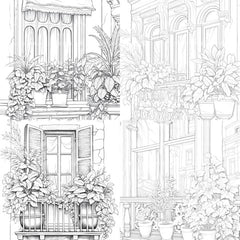 Mediterranean Windows Coloring Book - CraftNest - Digital Crafting and Art