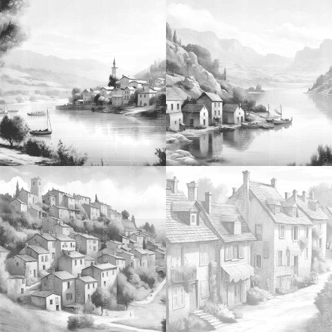 French Village Coloring Book - CraftNest - Digital Crafting and Art