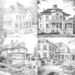 Luxurious Villas Coloring Book - CraftNest - Digital Crafting and Art
