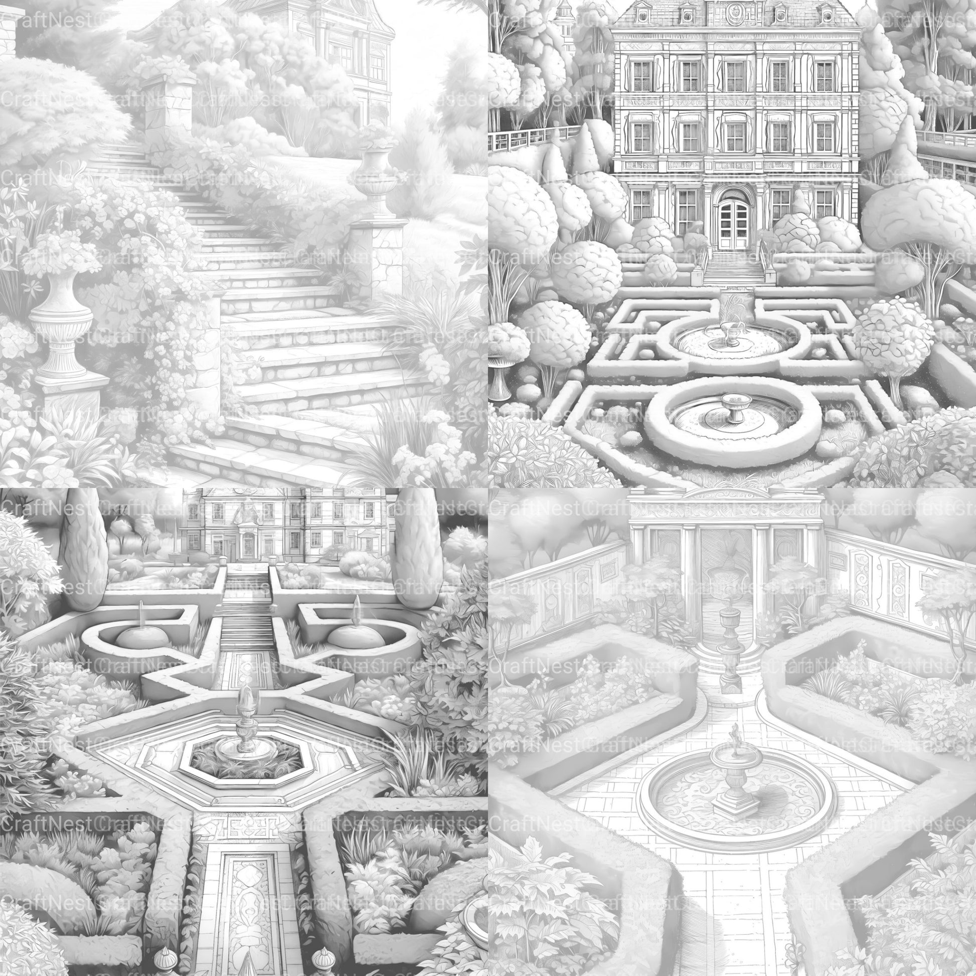 Formal Garden Coloring Book - CraftNest - Digital Crafting and Art
