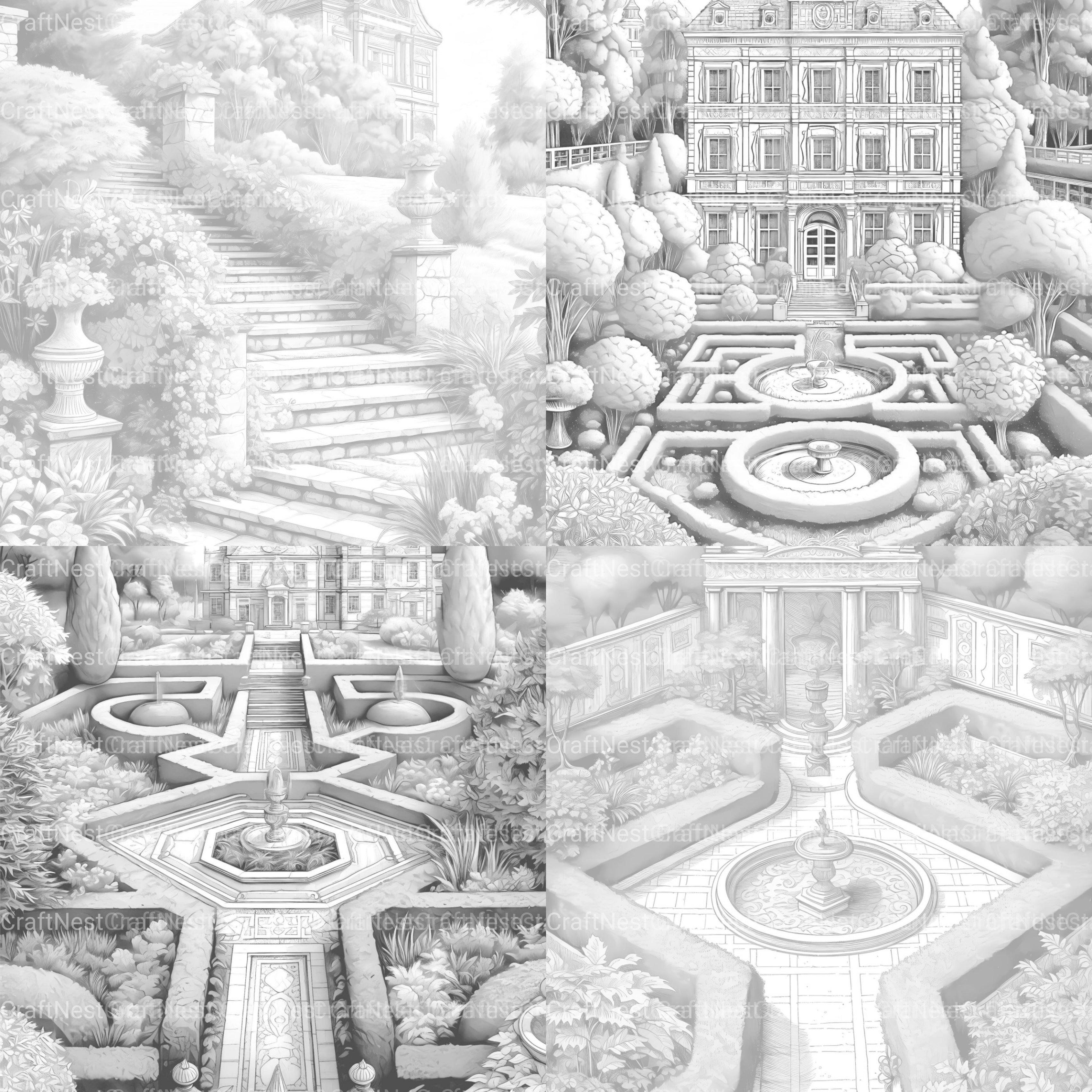 Formal Garden Coloring Book - CraftNest - Digital Crafting and Art