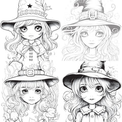 Cute Witch Coloring Book - CraftNest - Digital Crafting and Art