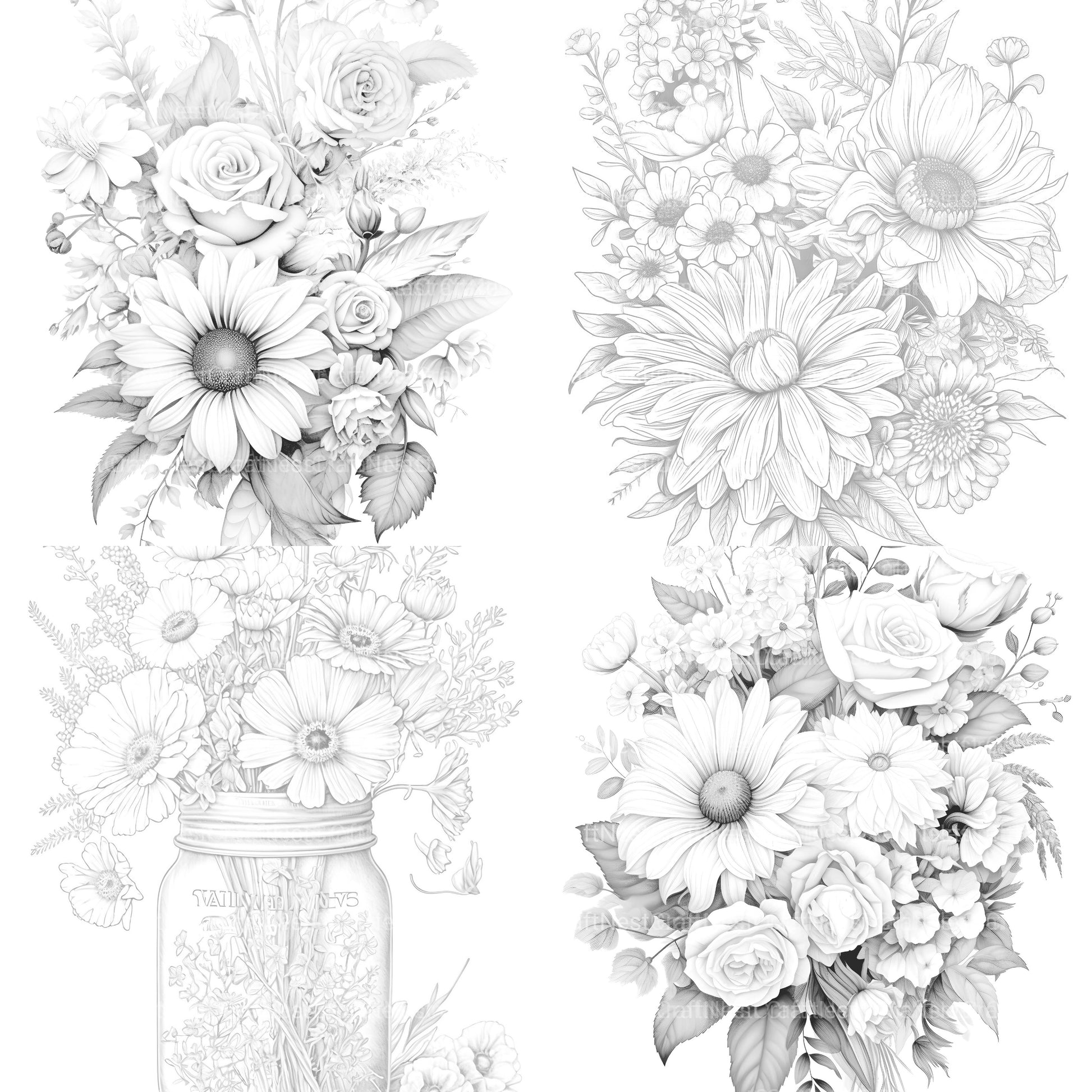 Flower Coloring Book 3 - CraftNest - Digital Crafting and Art