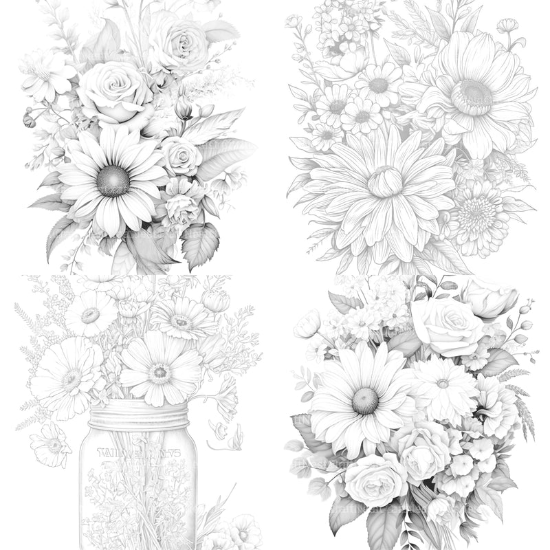 Flower Coloring Book 3 - CraftNest - Digital Crafting and Art