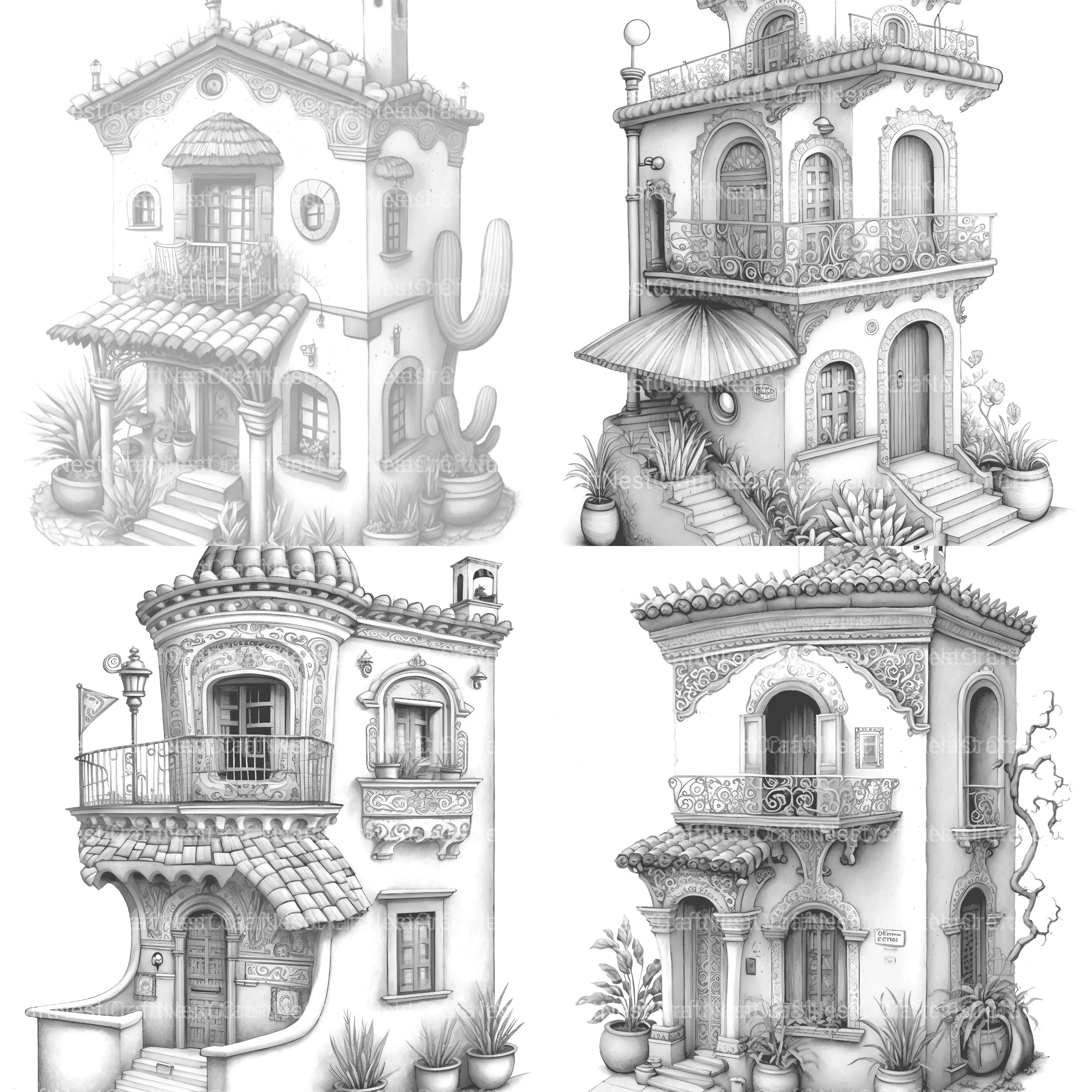 Mexican Tiny House Coloring Book - CraftNest - Digital Crafting and Art