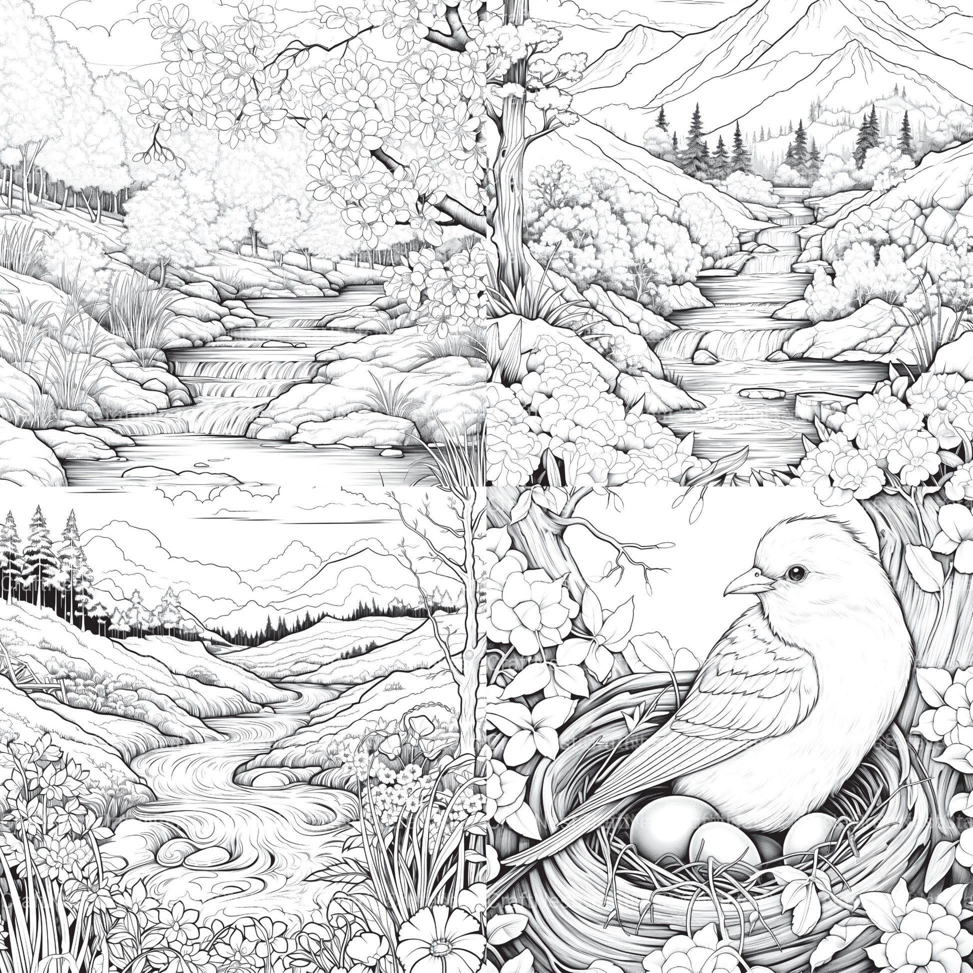 Springtime Garden Coloring Book - CraftNest - Digital Crafting and Art