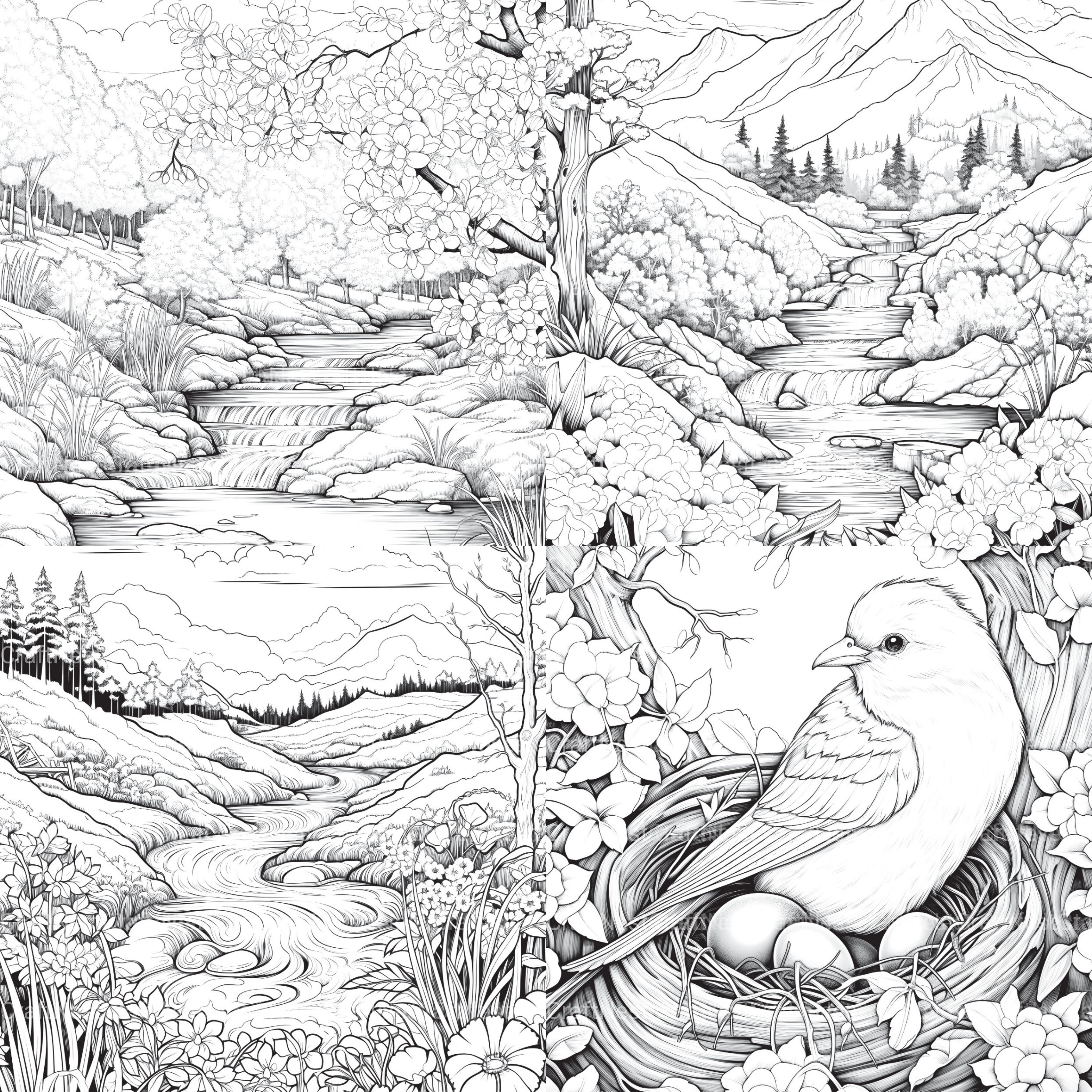 Springtime Garden Coloring Book - CraftNest - Digital Crafting and Art