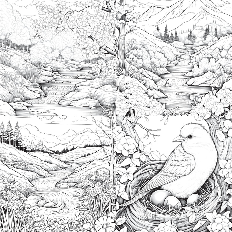 Springtime Garden Coloring Book - CraftNest - Digital Crafting and Art