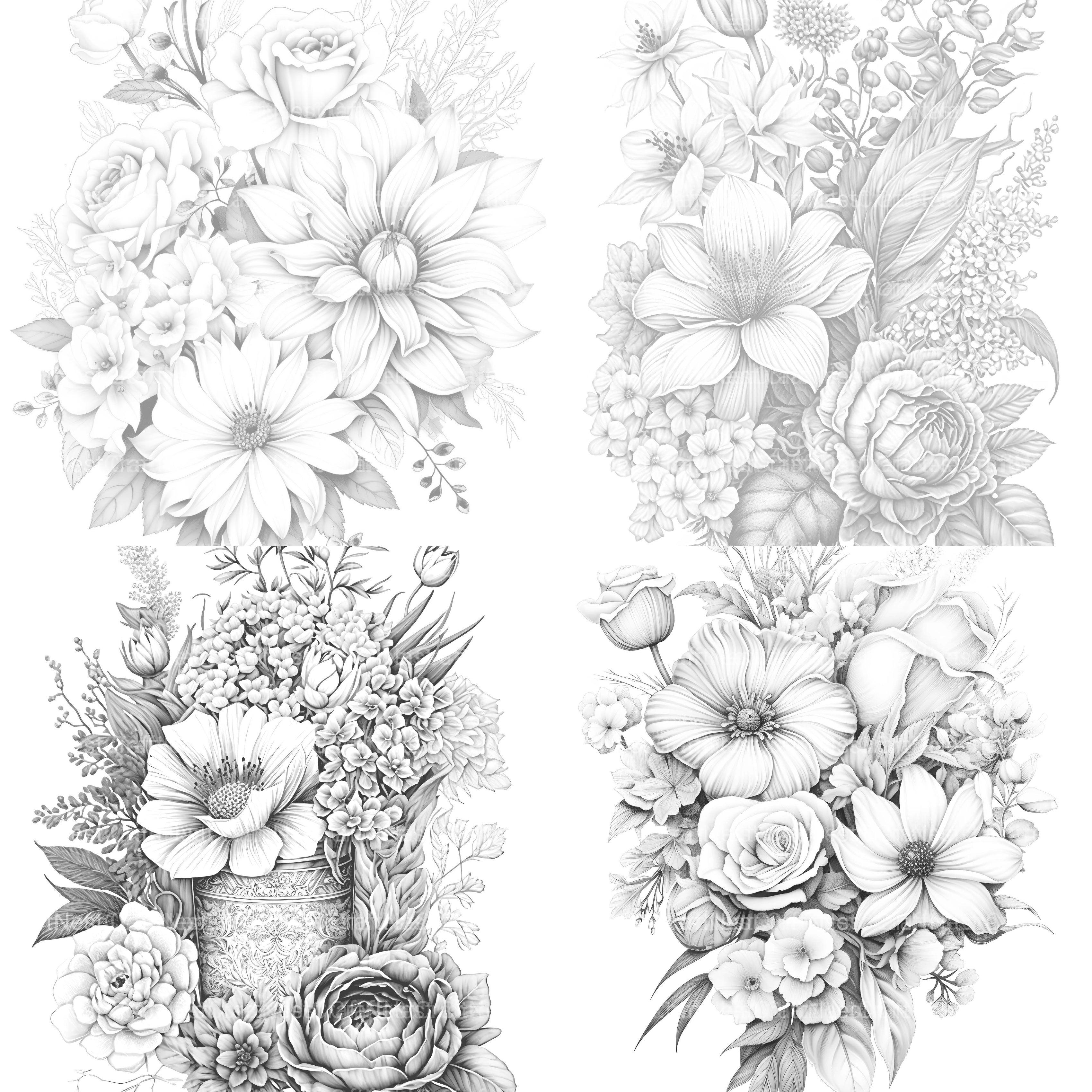 Flower Coloring Book - CraftNest - Digital Crafting and Art