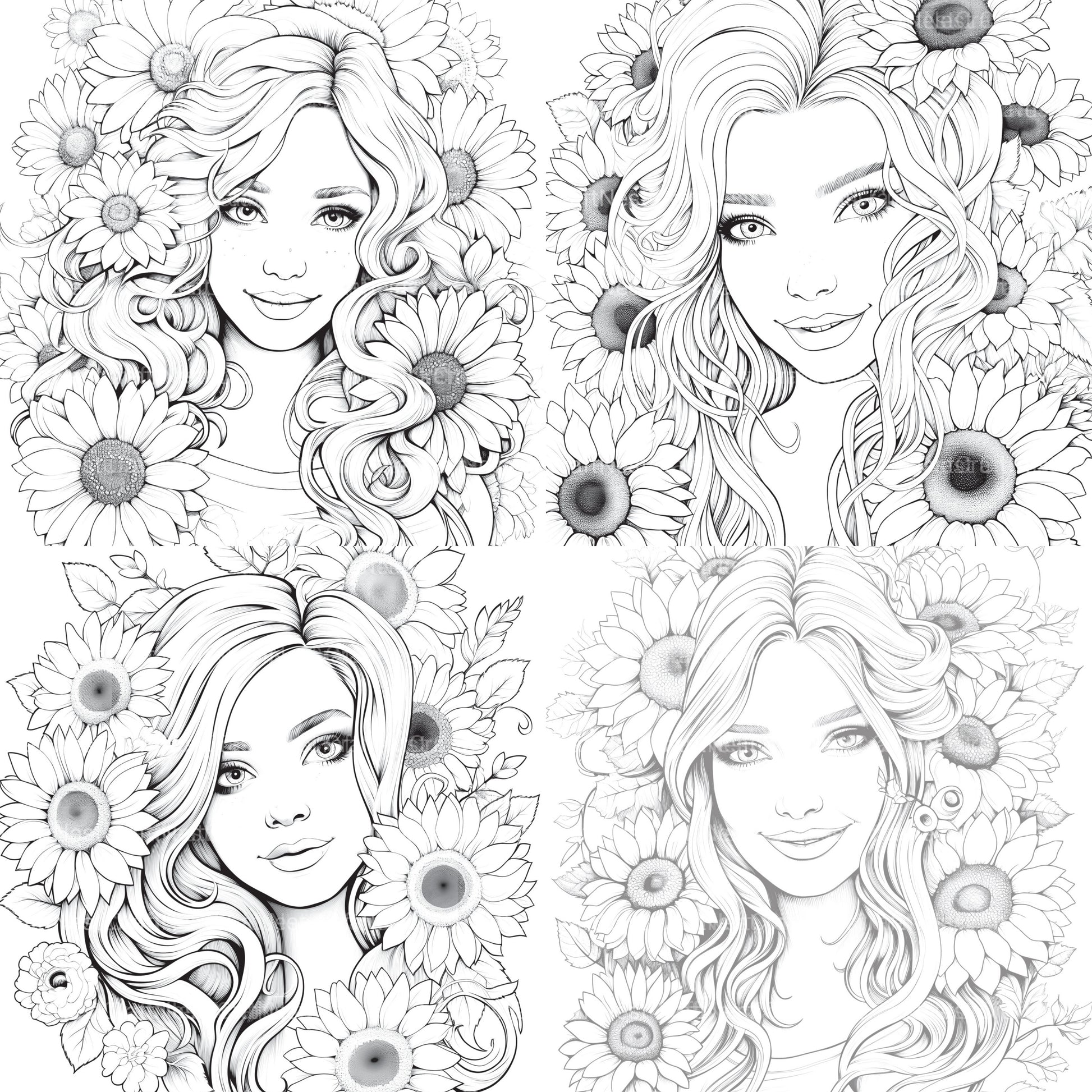 Venetian Carnival Woman Coloring Book - CraftNest - Digital Crafting and Art