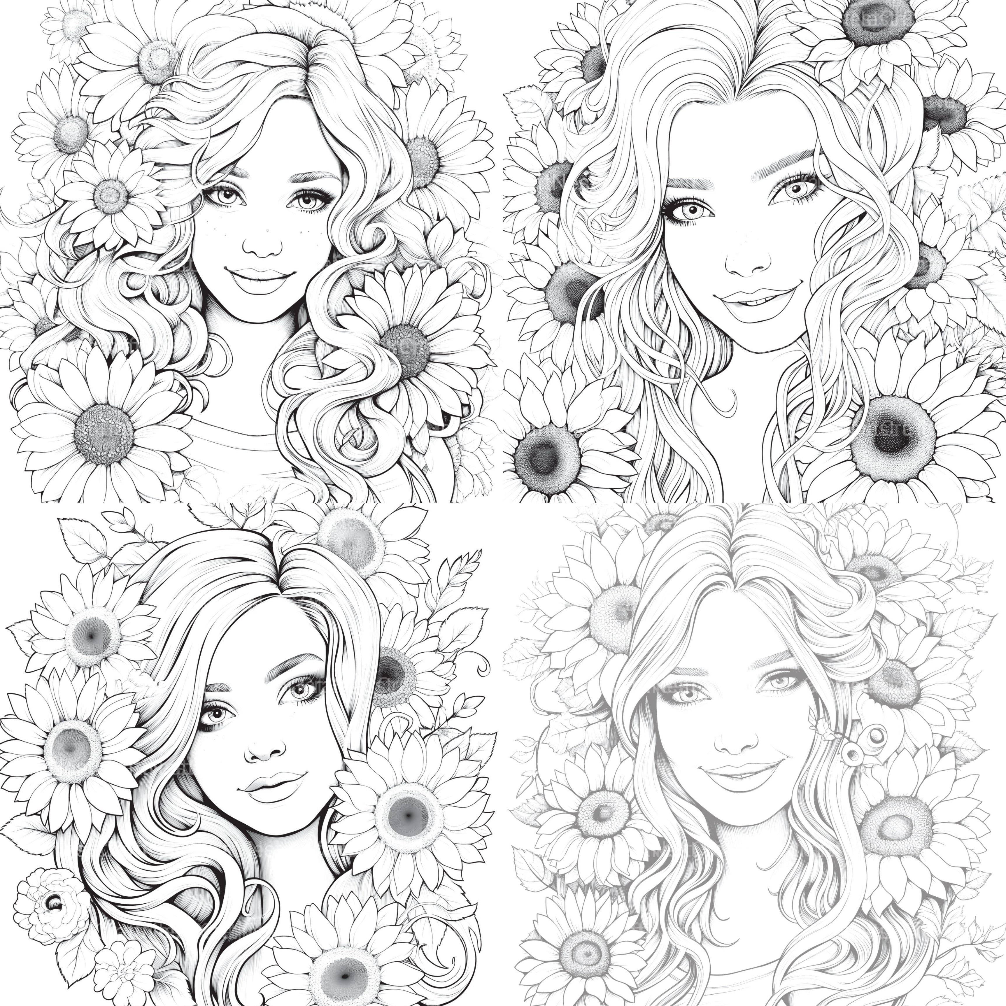 Venetian Carnival Woman Coloring Book - CraftNest - Digital Crafting and Art