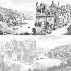 French Village Coloring Book - CraftNest - Digital Crafting and Art