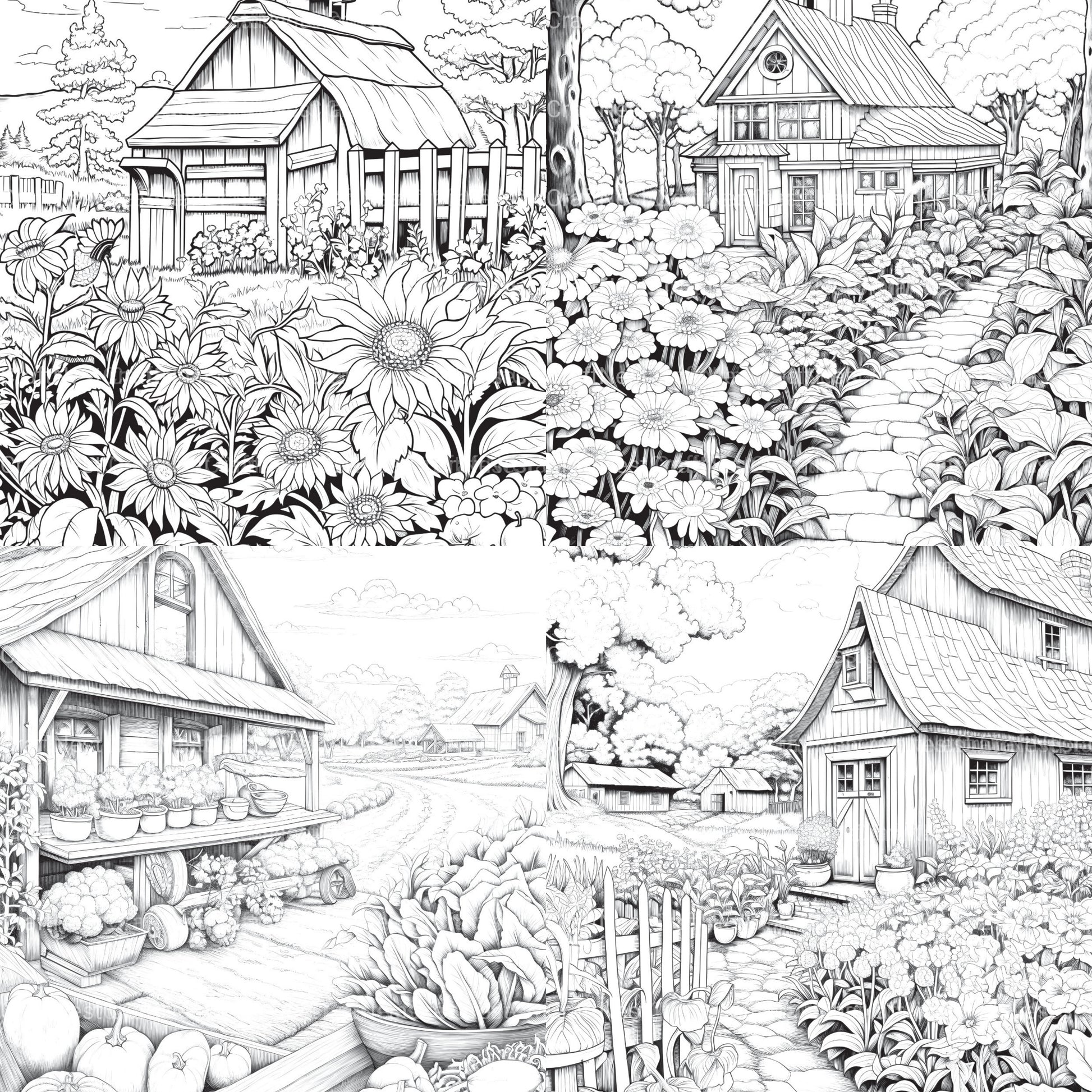 Farmers Garden Coloring Book 2 - CraftNest - Digital Crafting and Art