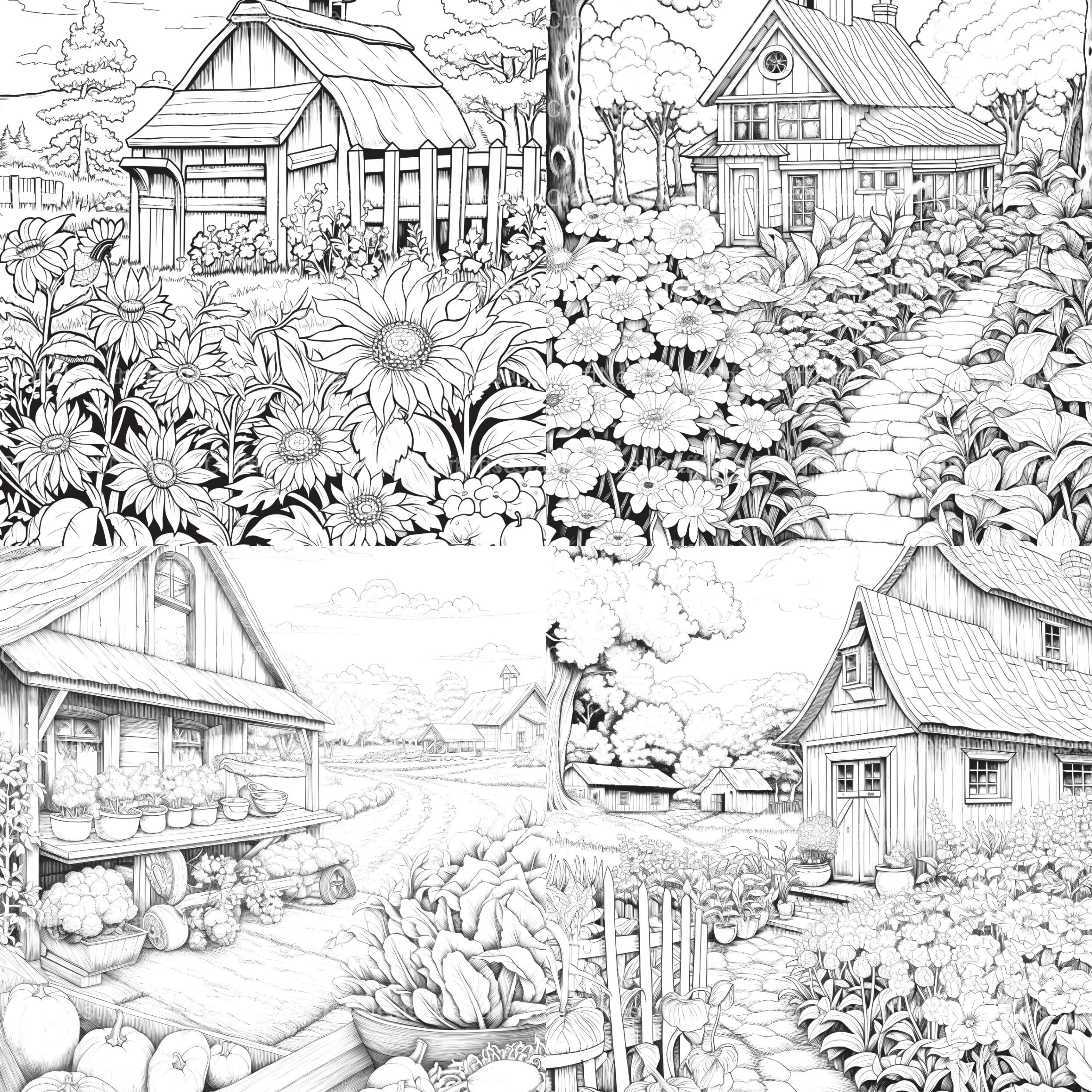Farmers Garden Coloring Book 2 - CraftNest - Digital Crafting and Art