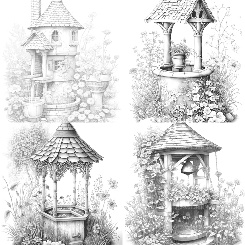 Wishing Well Coloring Book - CraftNest - Digital Crafting and Art