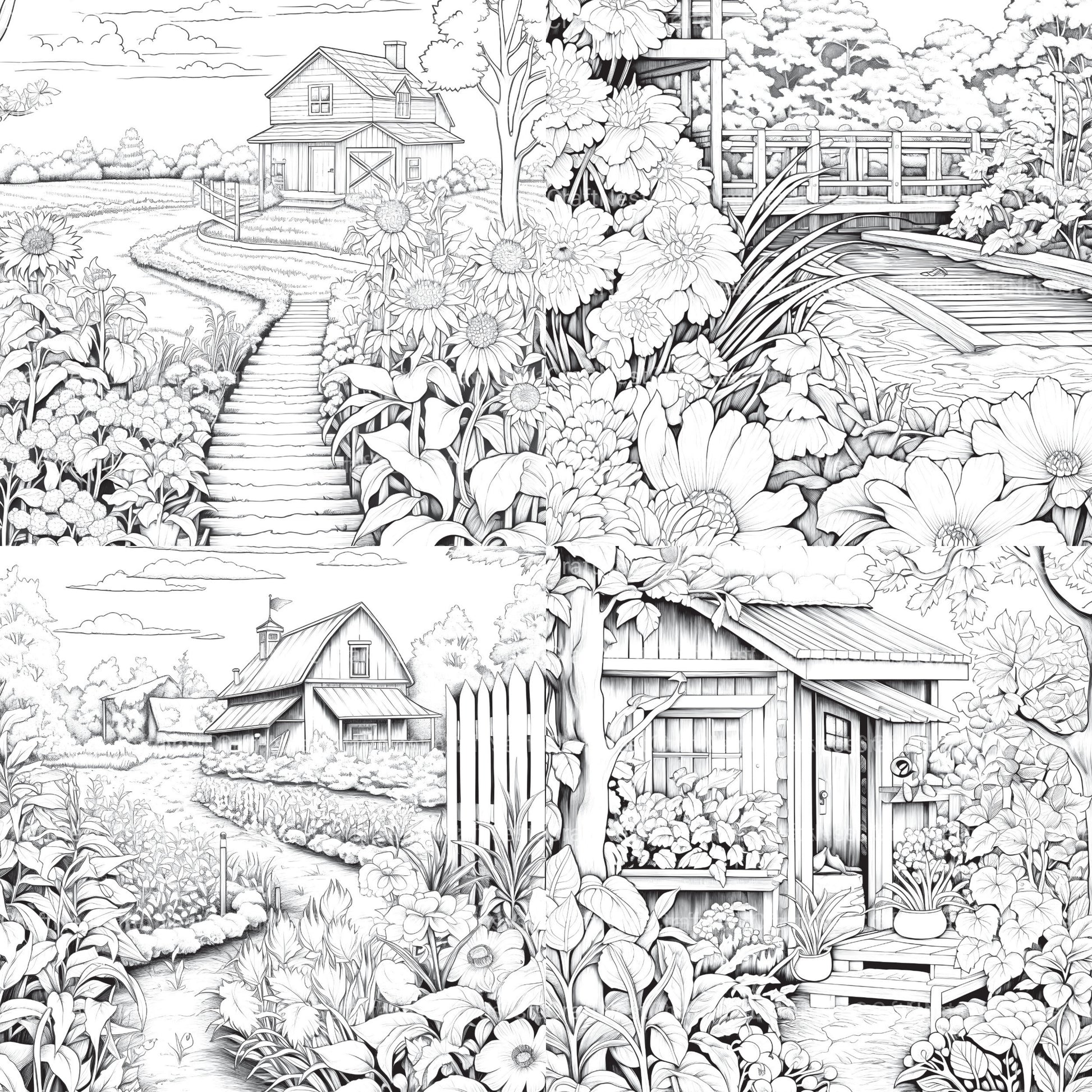 Farmers Garden Coloring Book 2 - CraftNest - Digital Crafting and Art