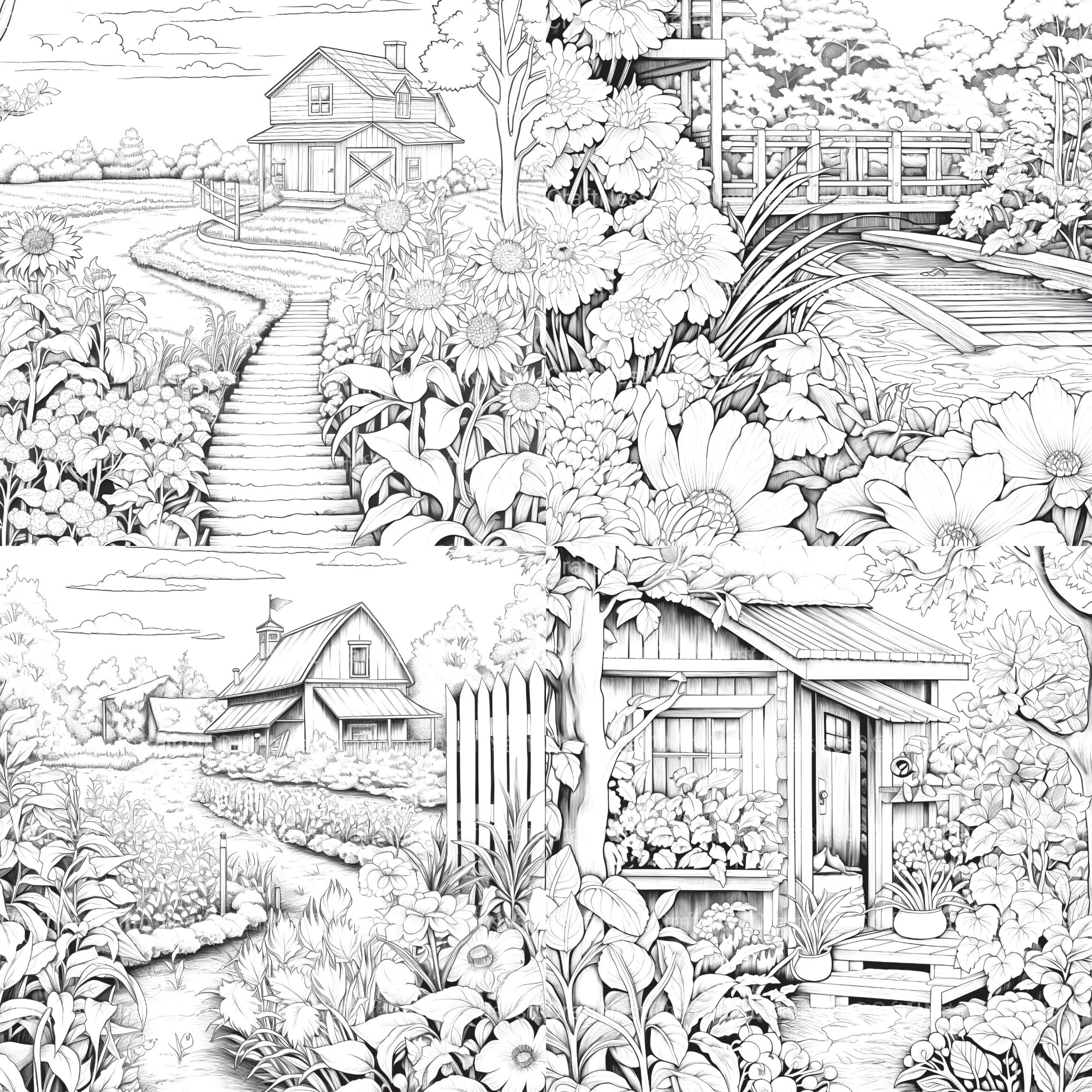 Farmers Garden Coloring Book 2 - CraftNest - Digital Crafting and Art