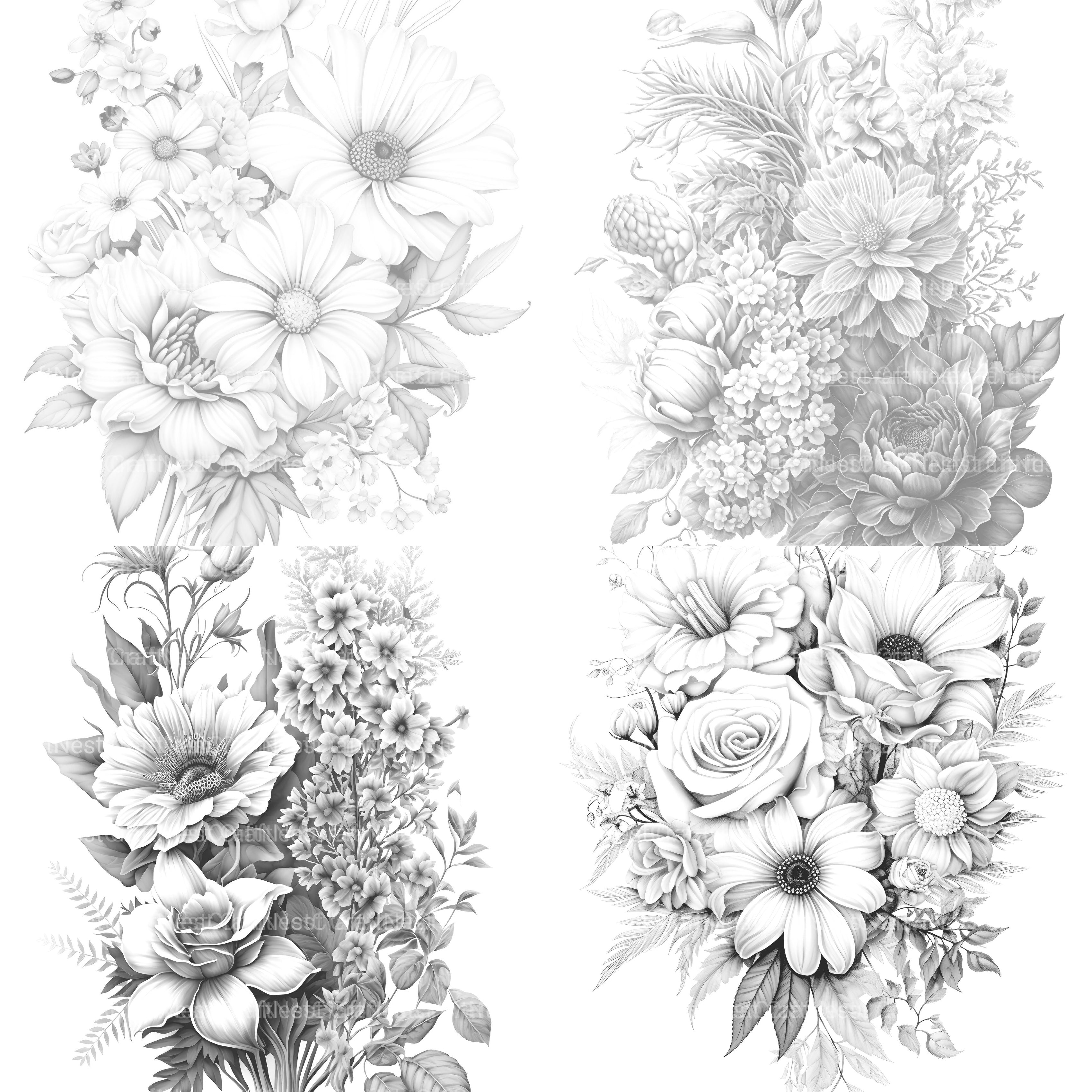 Flower Coloring Book - CraftNest - Digital Crafting and Art