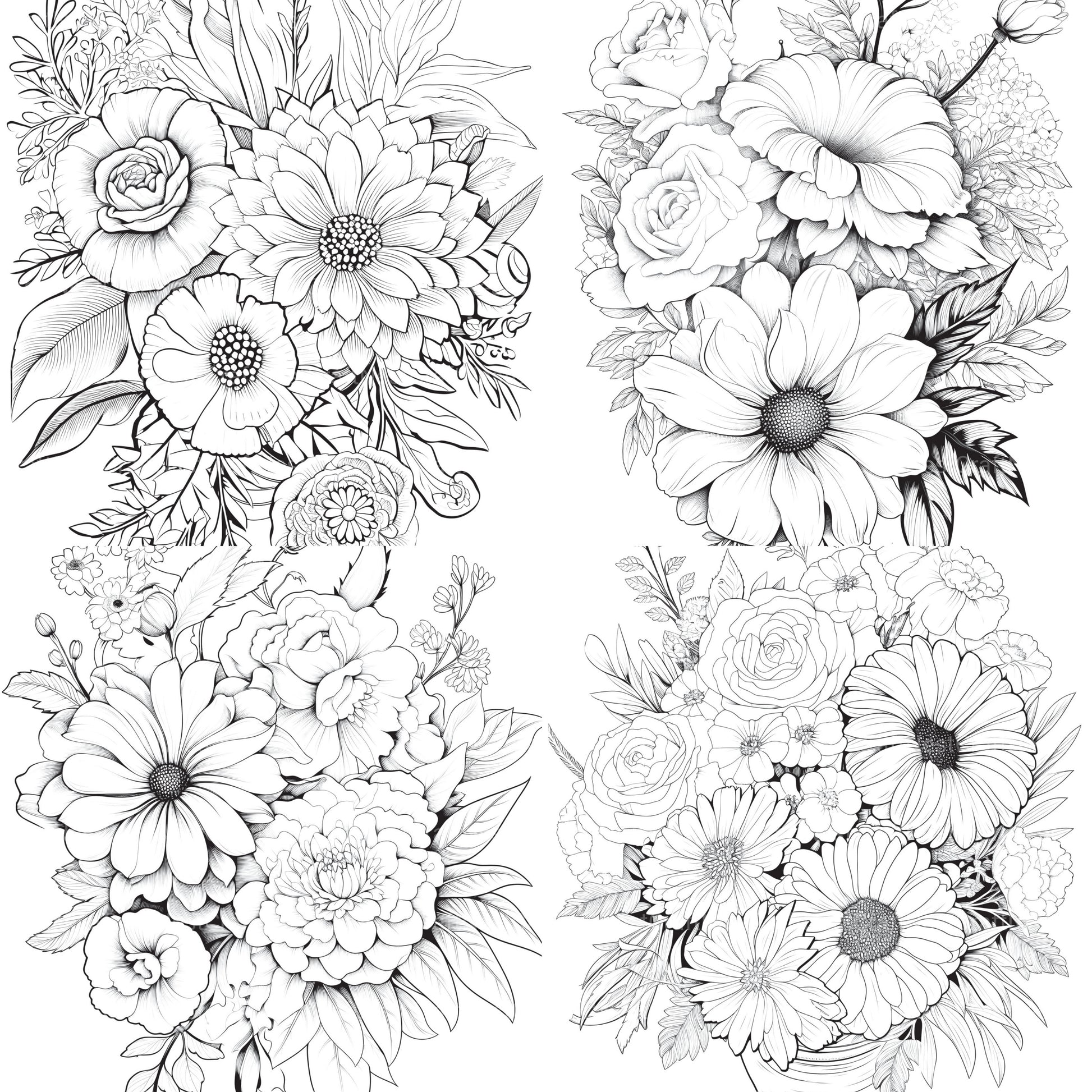 Flower Coloring Book 2 - CraftNest - Digital Crafting and Art