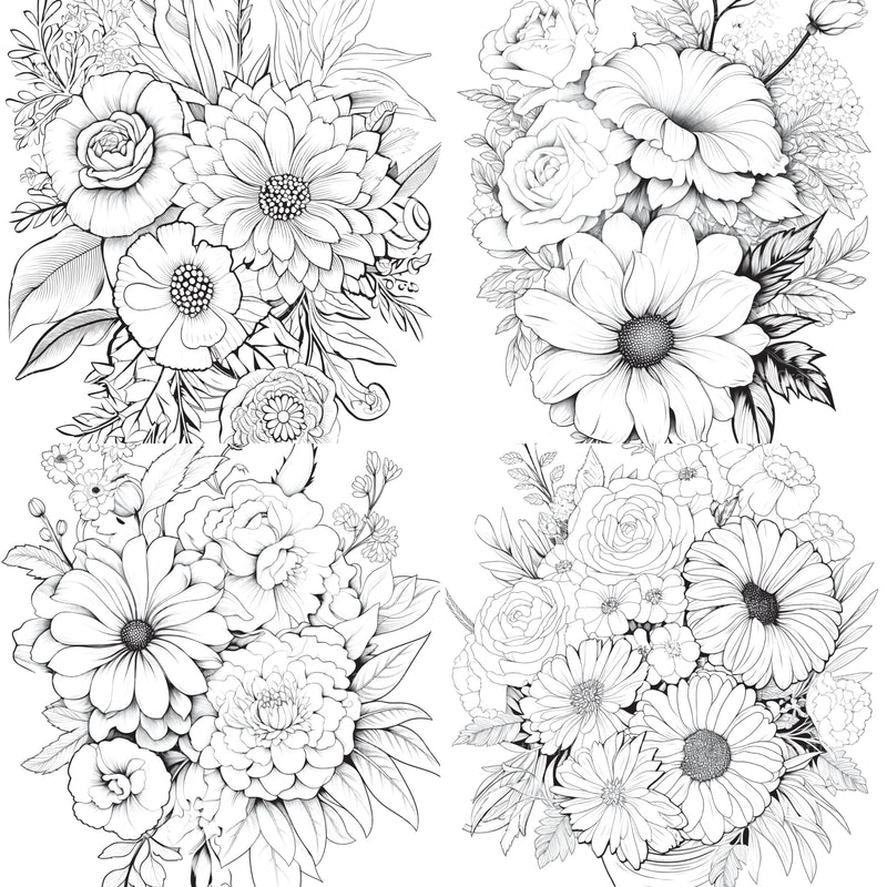 Flower Coloring Book 2 - CraftNest - Digital Crafting and Art