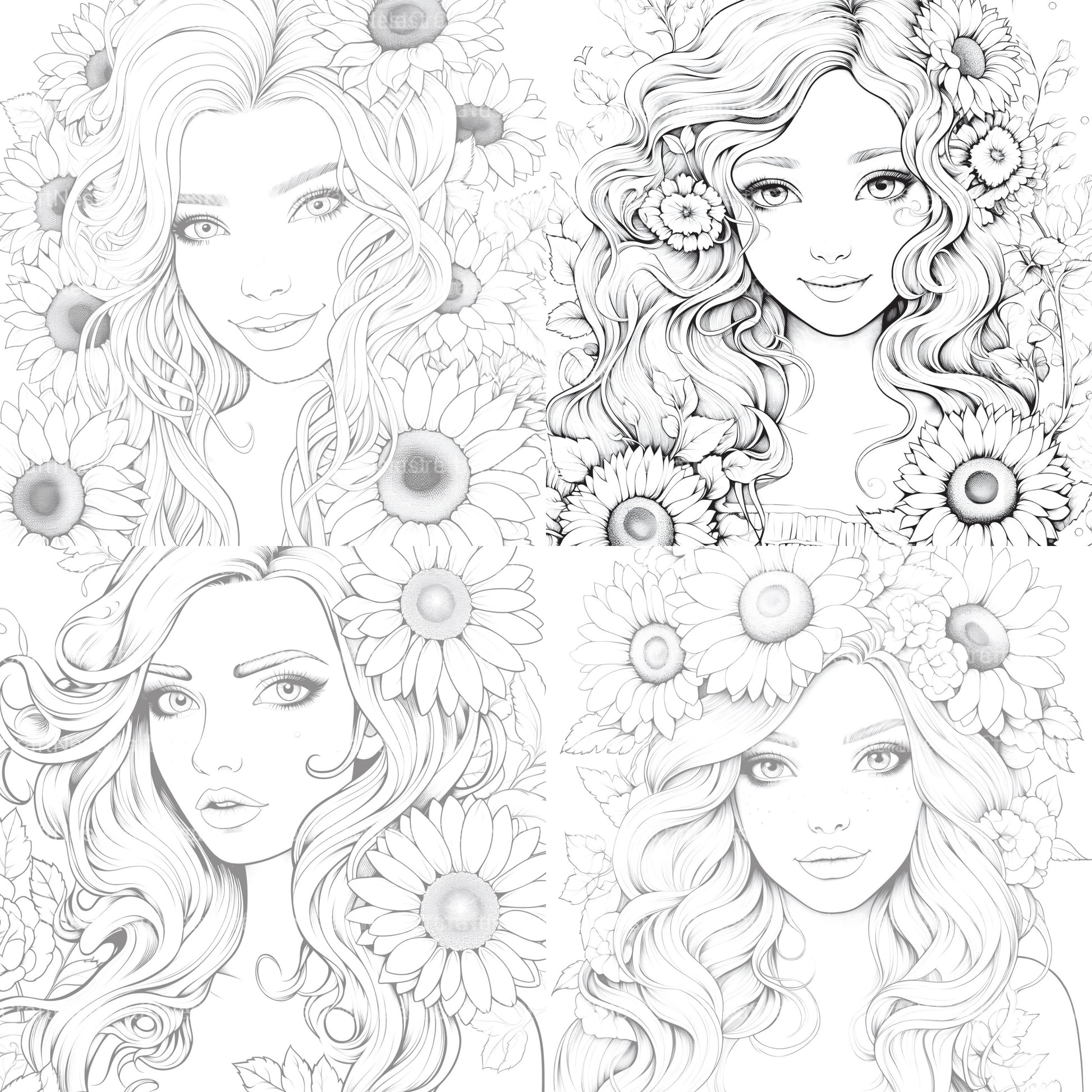 Venetian Carnival Woman Coloring Book - CraftNest - Digital Crafting and Art