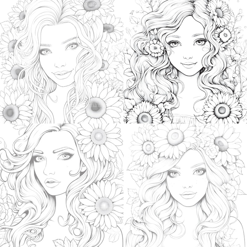Venetian Carnival Woman Coloring Book - CraftNest - Digital Crafting and Art