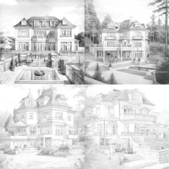Luxurious Villas Coloring Book - CraftNest - Digital Crafting and Art