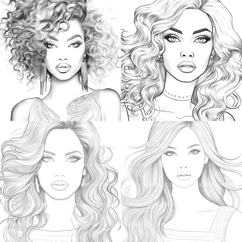 Beautiful Women Coloring Book - CraftNest - Digital Crafting and Art