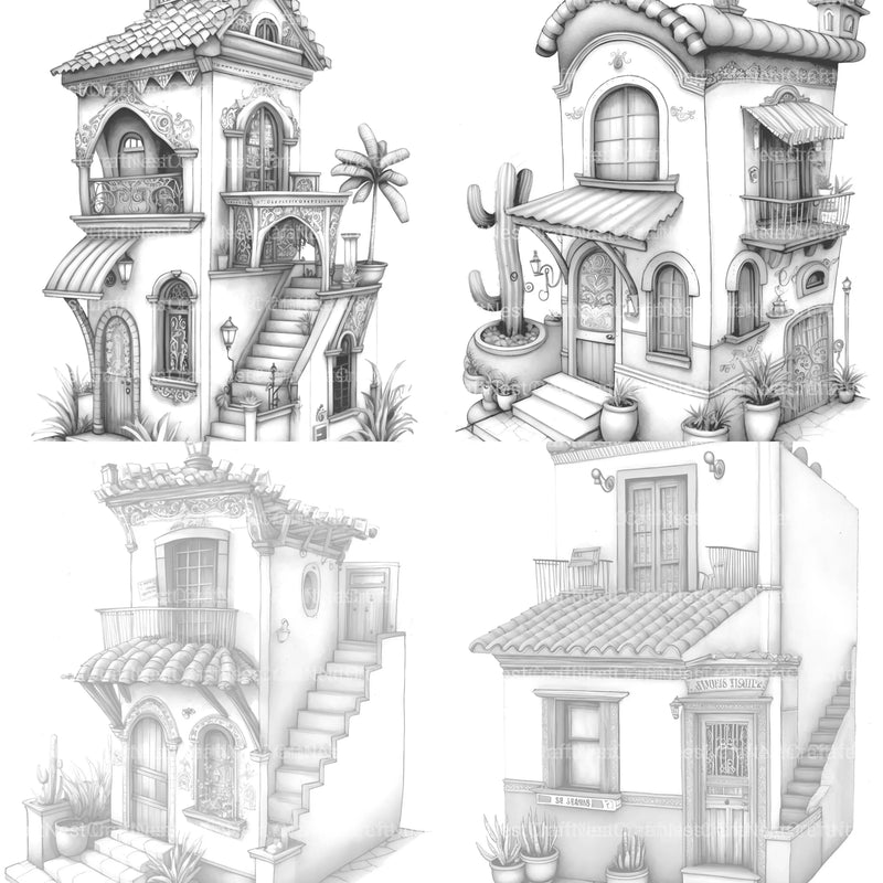 Mexican Tiny House Coloring Book - CraftNest - Digital Crafting and Art