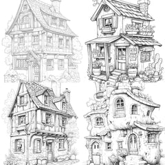 Mixed Tiny House Coloring Book - CraftNest - Digital Crafting and Art