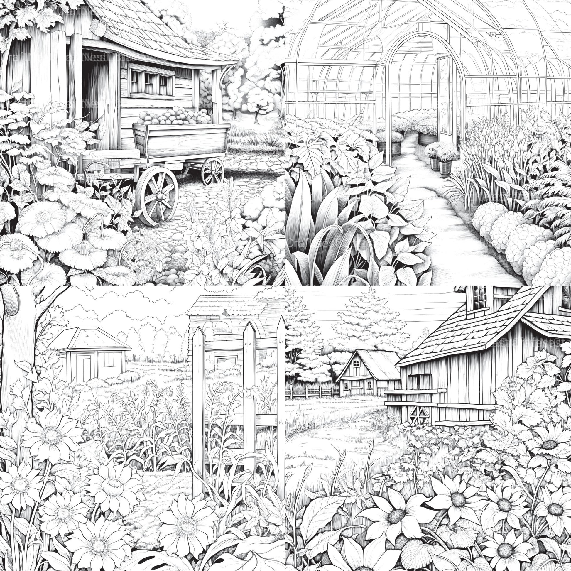 Farmers Garden Coloring Book 2 - CraftNest - Digital Crafting and Art