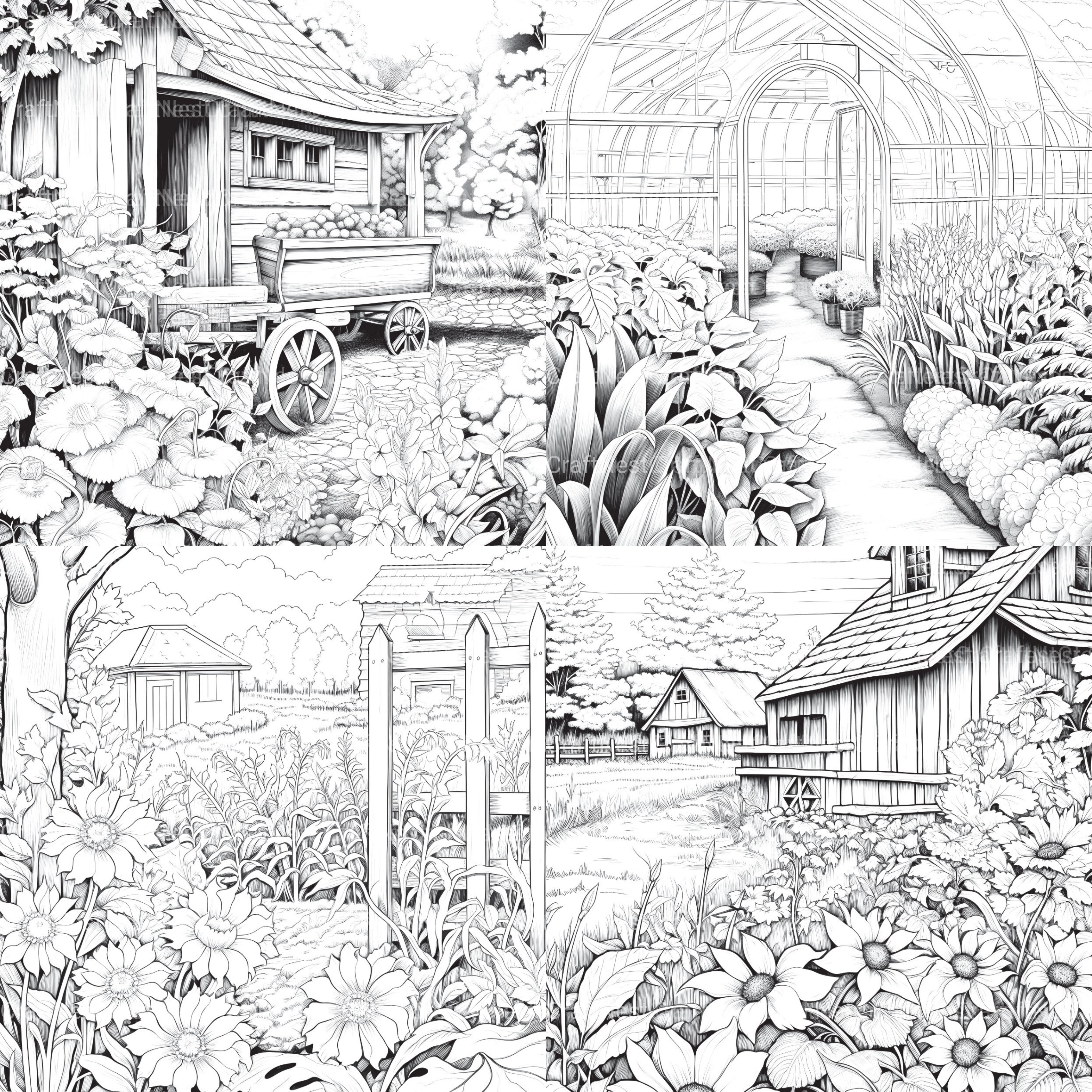 Farmers Garden Coloring Book 2 - CraftNest - Digital Crafting and Art