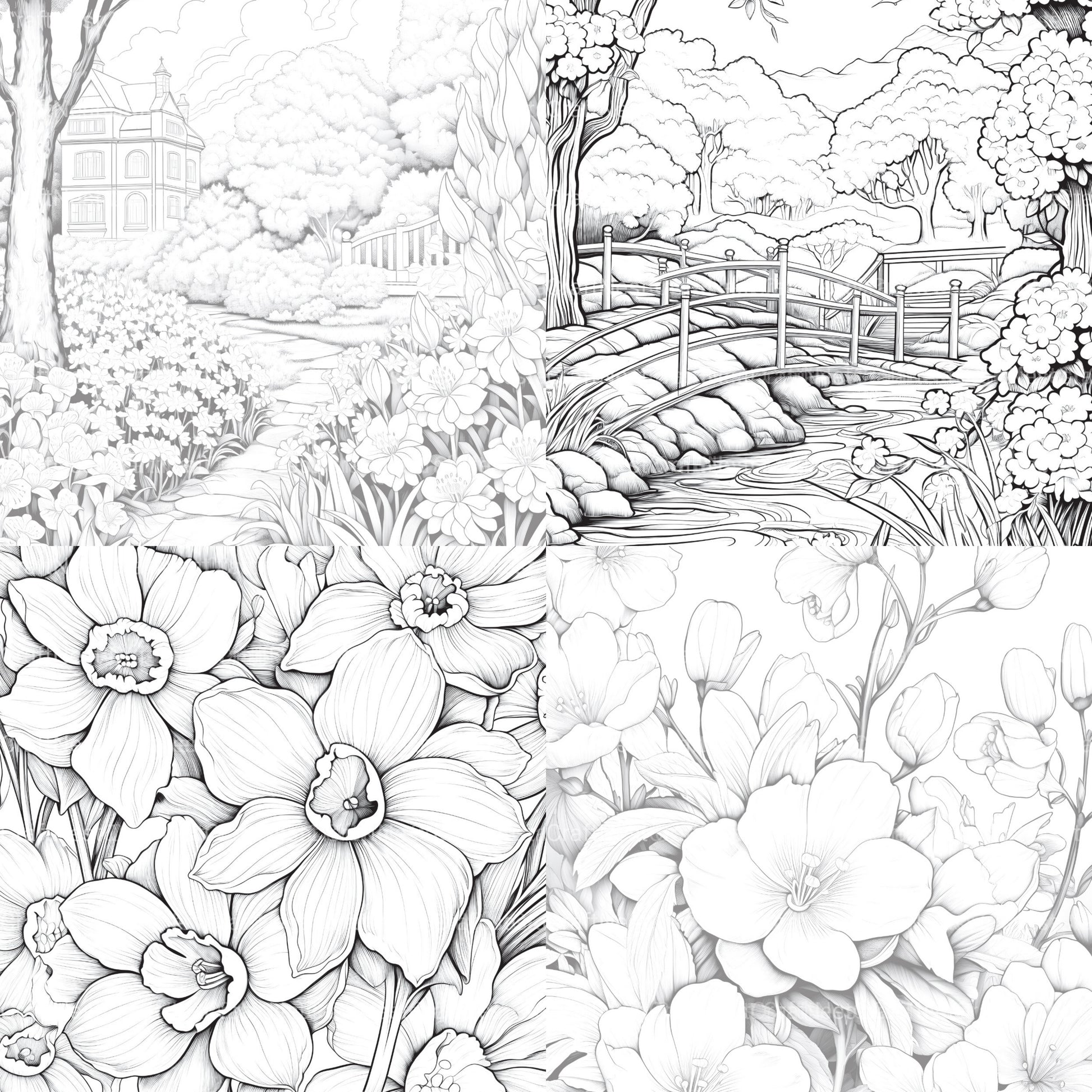 Springtime Garden Coloring Book - CraftNest - Digital Crafting and Art